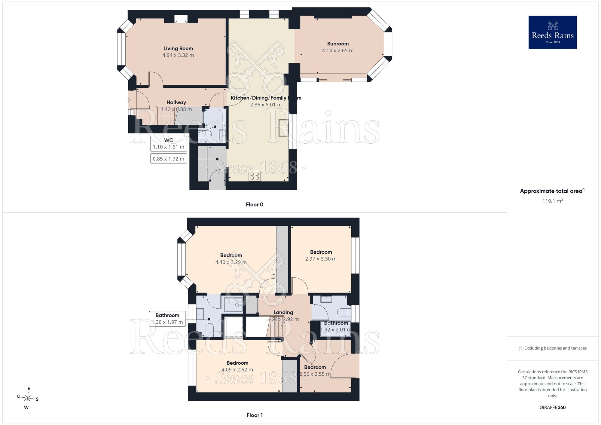Floorplan of 4 bedroom Detached House for sale, Fareham Close, Walton-le-Dale, Lancashire, PR5