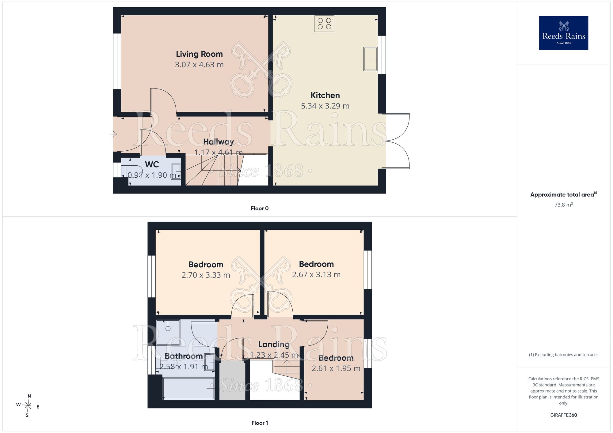 Floorplan of 3 bedroom Semi Detached House for sale, Weavers Road, Bamber Bridge, Lancashire, PR5
