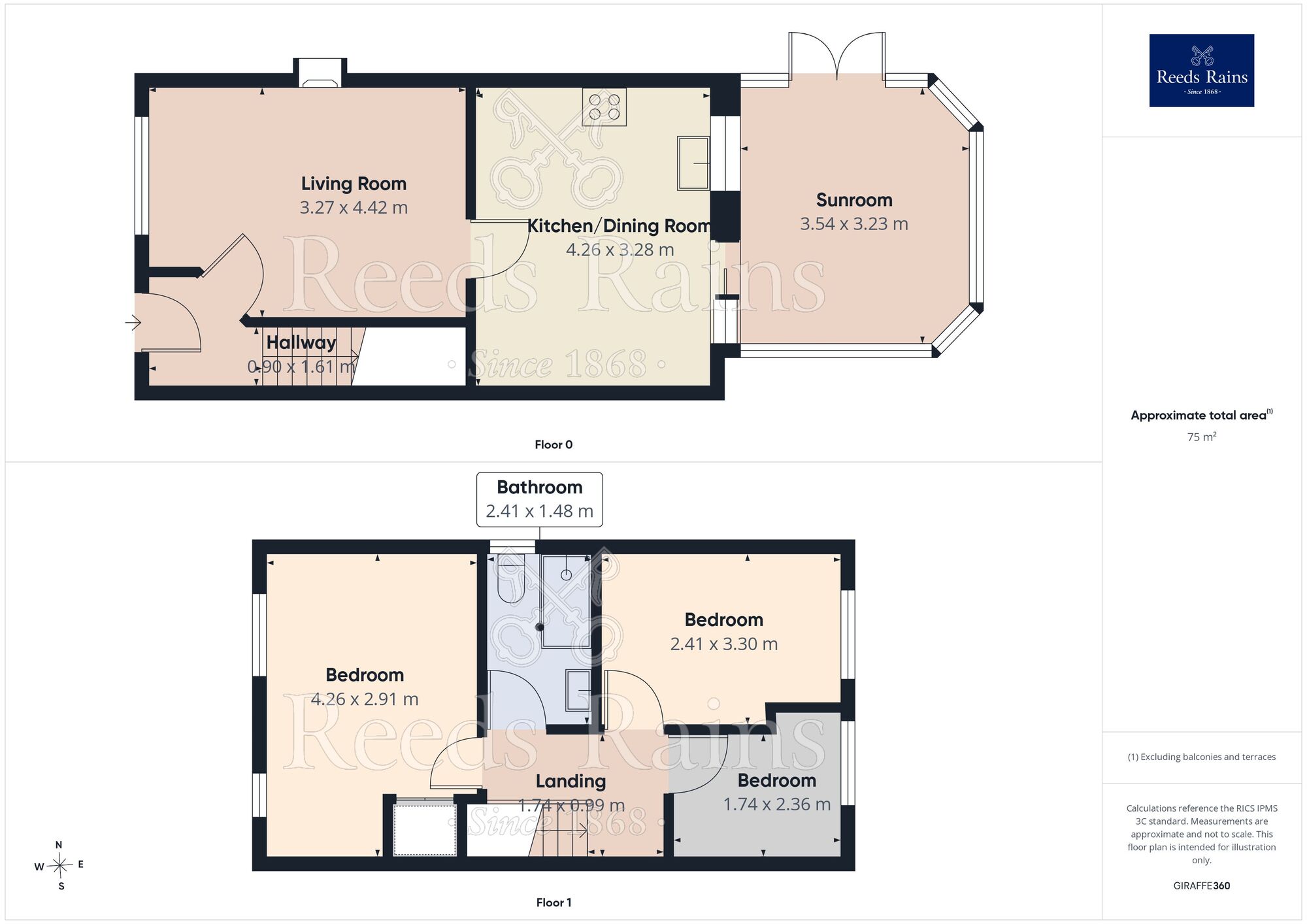Floorplan of 3 bedroom Semi Detached House for sale, Todd Lane North, Lostock Hall, Lancashire, PR5
