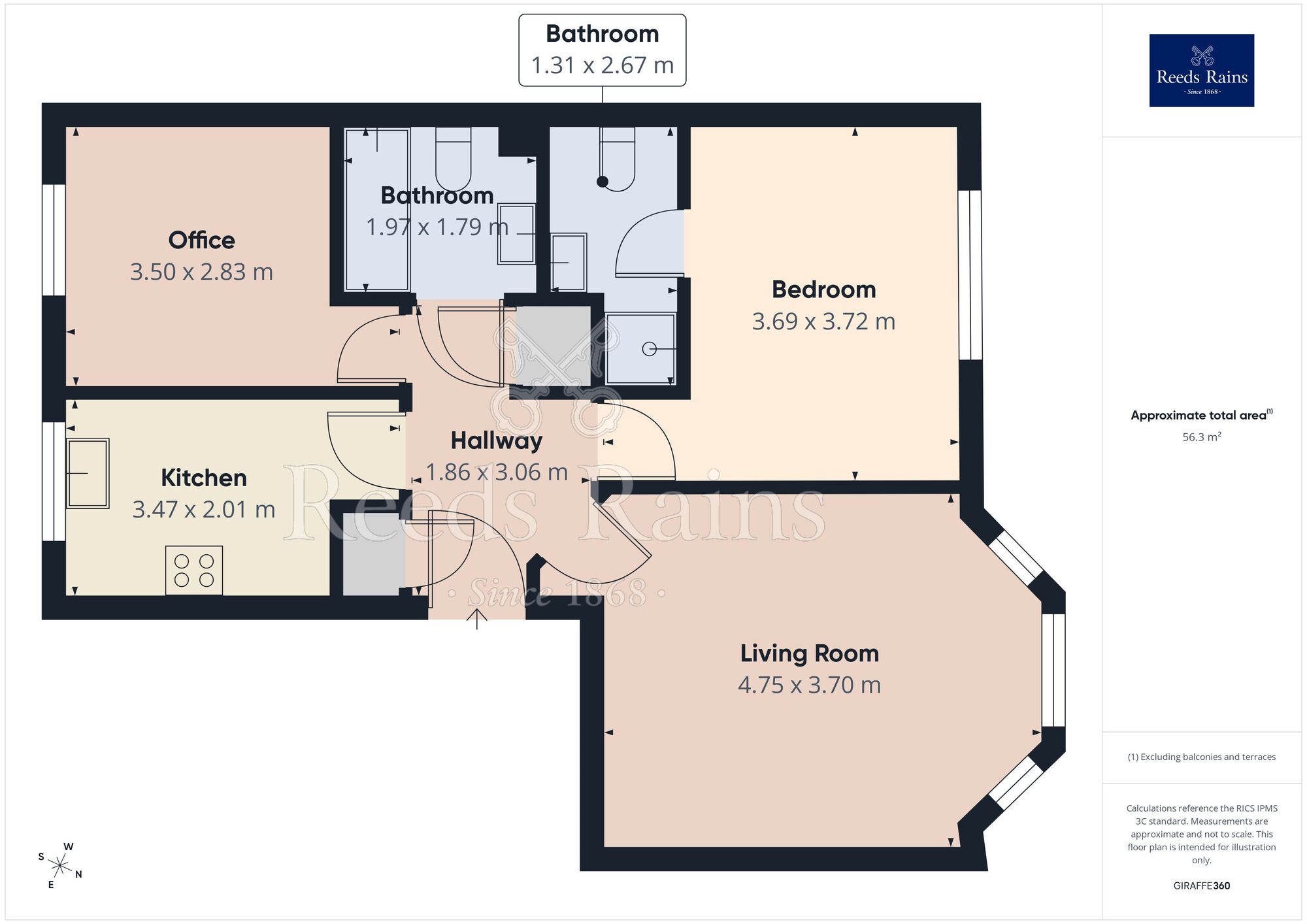 Floorplan of 2 bedroom Flat for sale, Firbank, Bamber Bridge, Lancashire, PR5