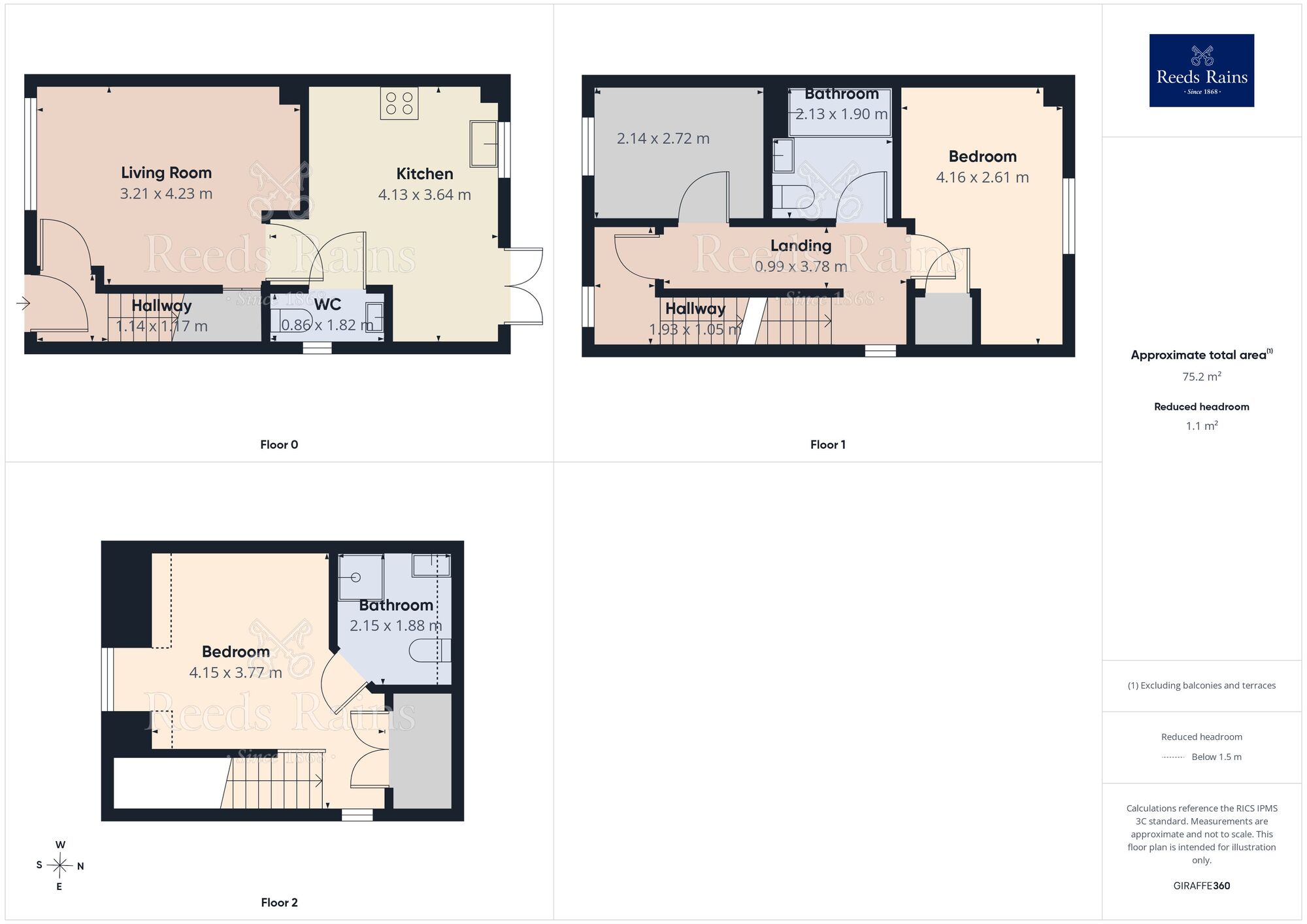 Floorplan of 3 bedroom Semi Detached House for sale, Oak Leaf Drive, Bamber Bridge, Lancashire, PR5