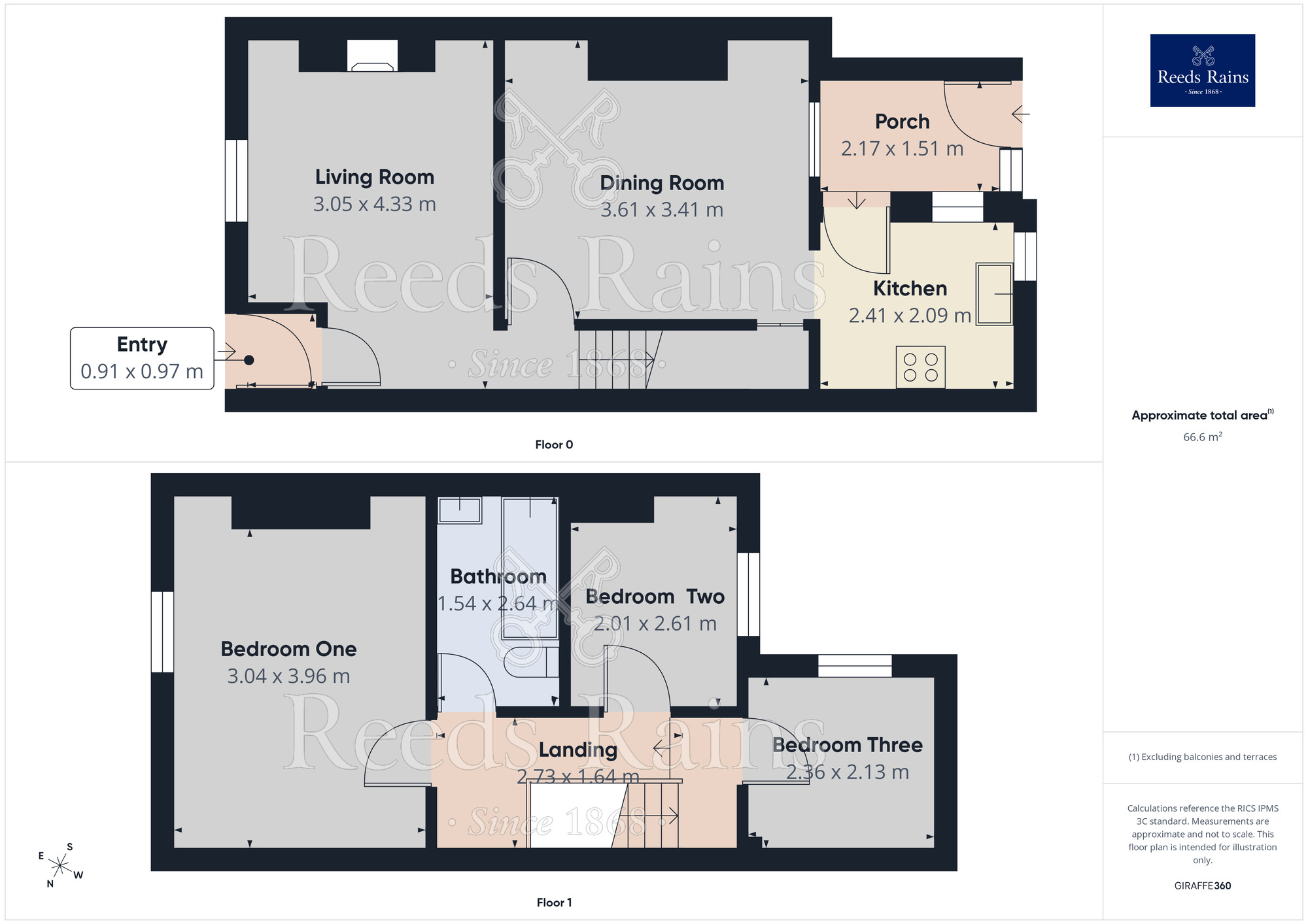 Floorplan of 3 bedroom Mid Terrace House to rent, Brandiforth Street, Bamber Bridge, Lancashire, PR5