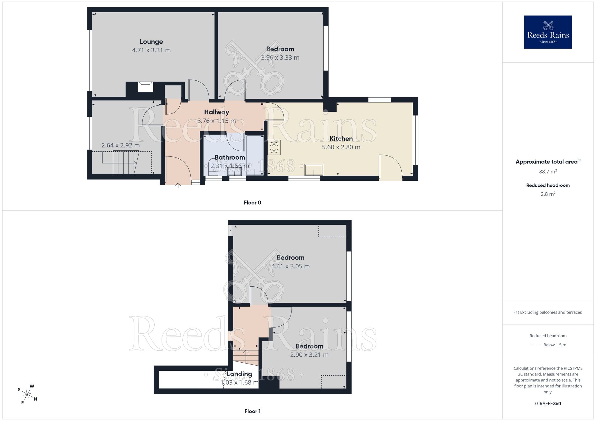Floorplan of 3 bedroom Semi Detached Bungalow for sale, Coniston Drive, Walton-le-Dale, Lancashire, PR5