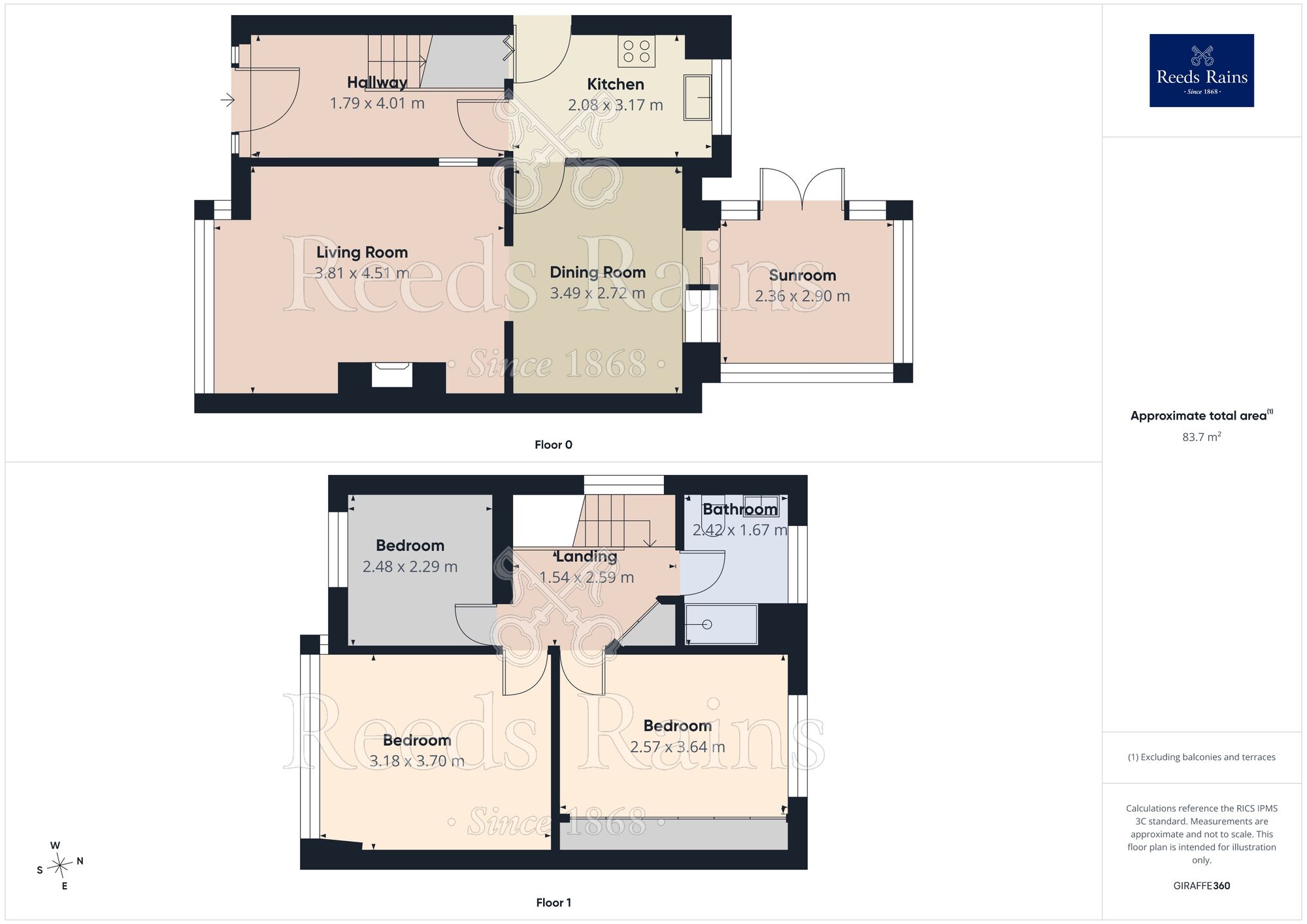 Floorplan of 3 bedroom Semi Detached House for sale, Severn Drive, Walton-le-Dale, Lancashire, PR5