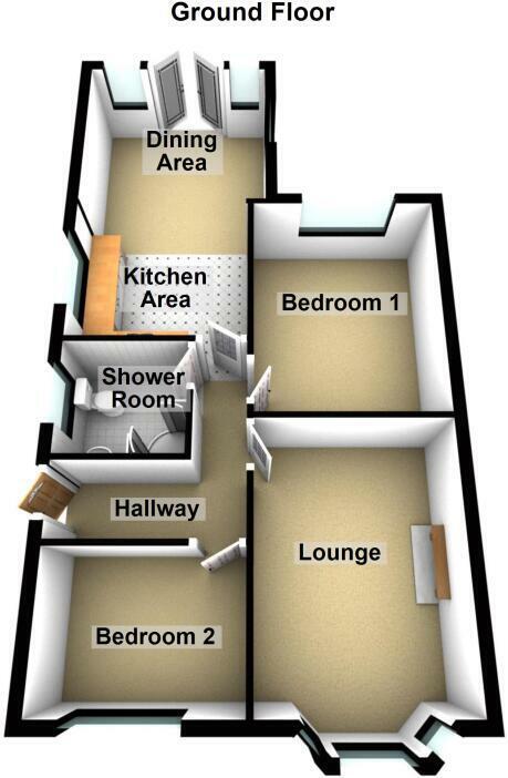Floorplan of 2 bedroom Semi Detached Bungalow for sale, Amberley Avenue, Bulkington, Warwickshire, CV12
