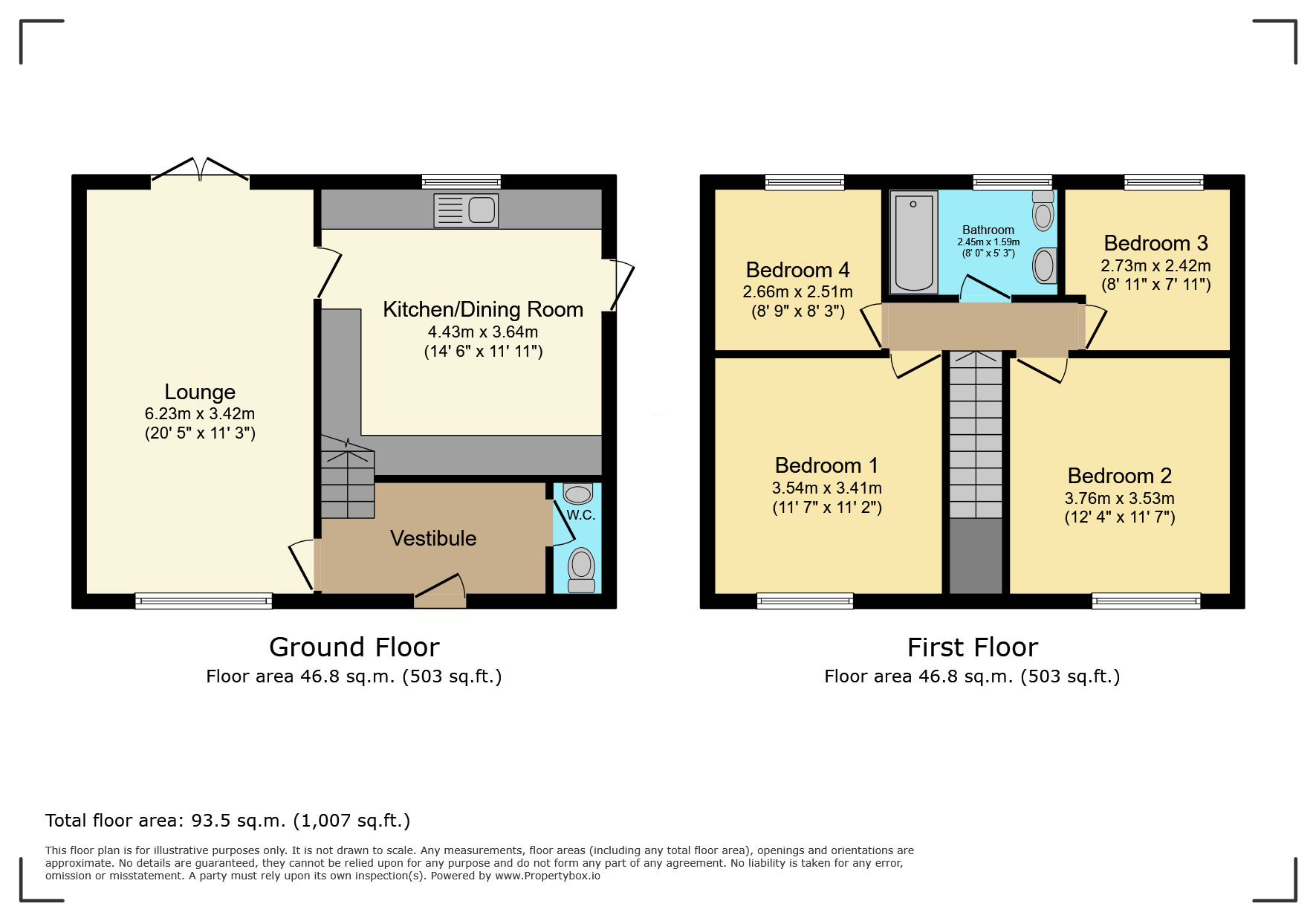 Floorplan of 4 bedroom Semi Detached House for sale, Keenan Drive, Bedworth, Warwickshire, CV12