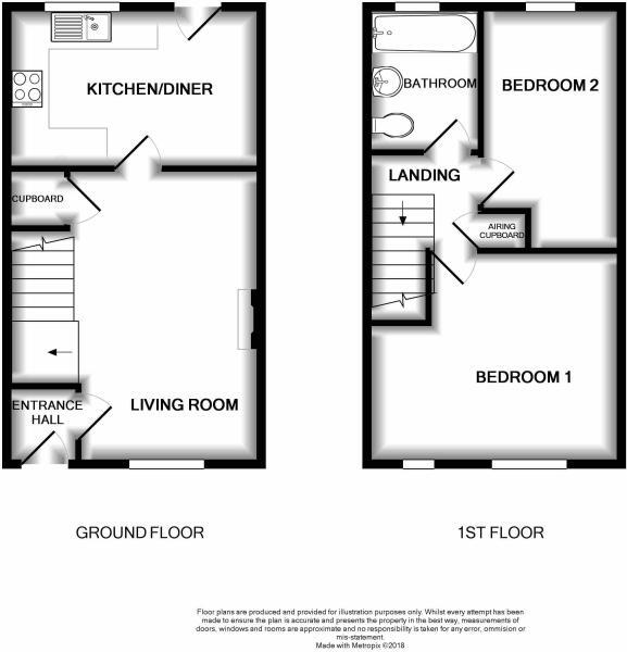 Floorplan of 2 bedroom Semi Detached House for sale, Wessex Close, Warwickshire, CV12
