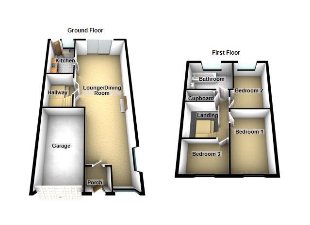 Floorplan of 3 bedroom End Terrace House for sale, Maple Avenue, Exhall, Warwickshire, CV7