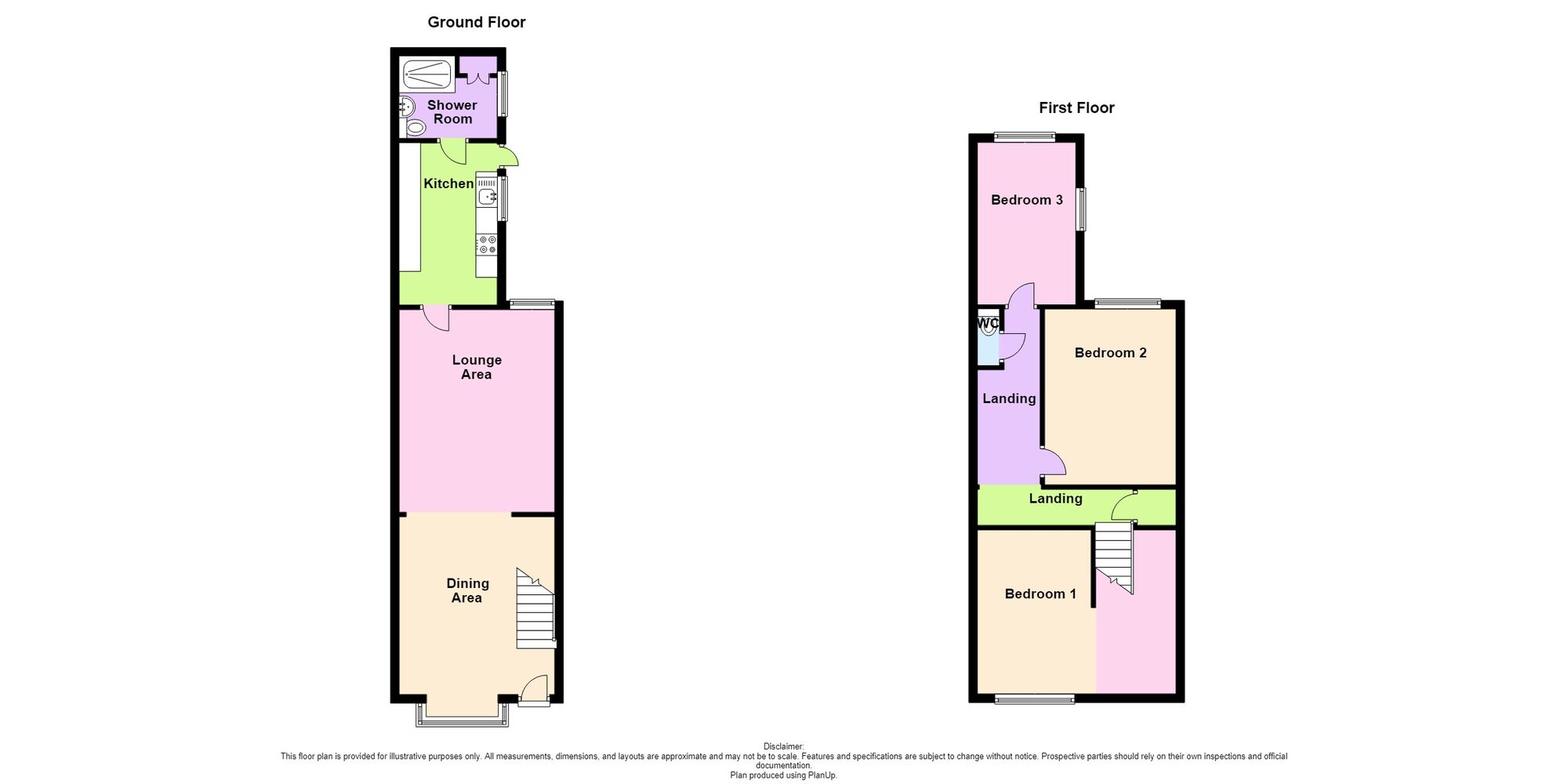 Floorplan of 3 bedroom End Terrace House for sale, Newtown Road, Bedworth, Warwickshire, CV12