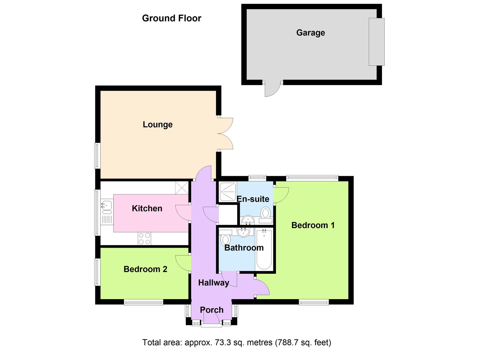Floorplan of 2 bedroom Detached Bungalow for sale, The Galliards, Coventry, West Midlands, CV4