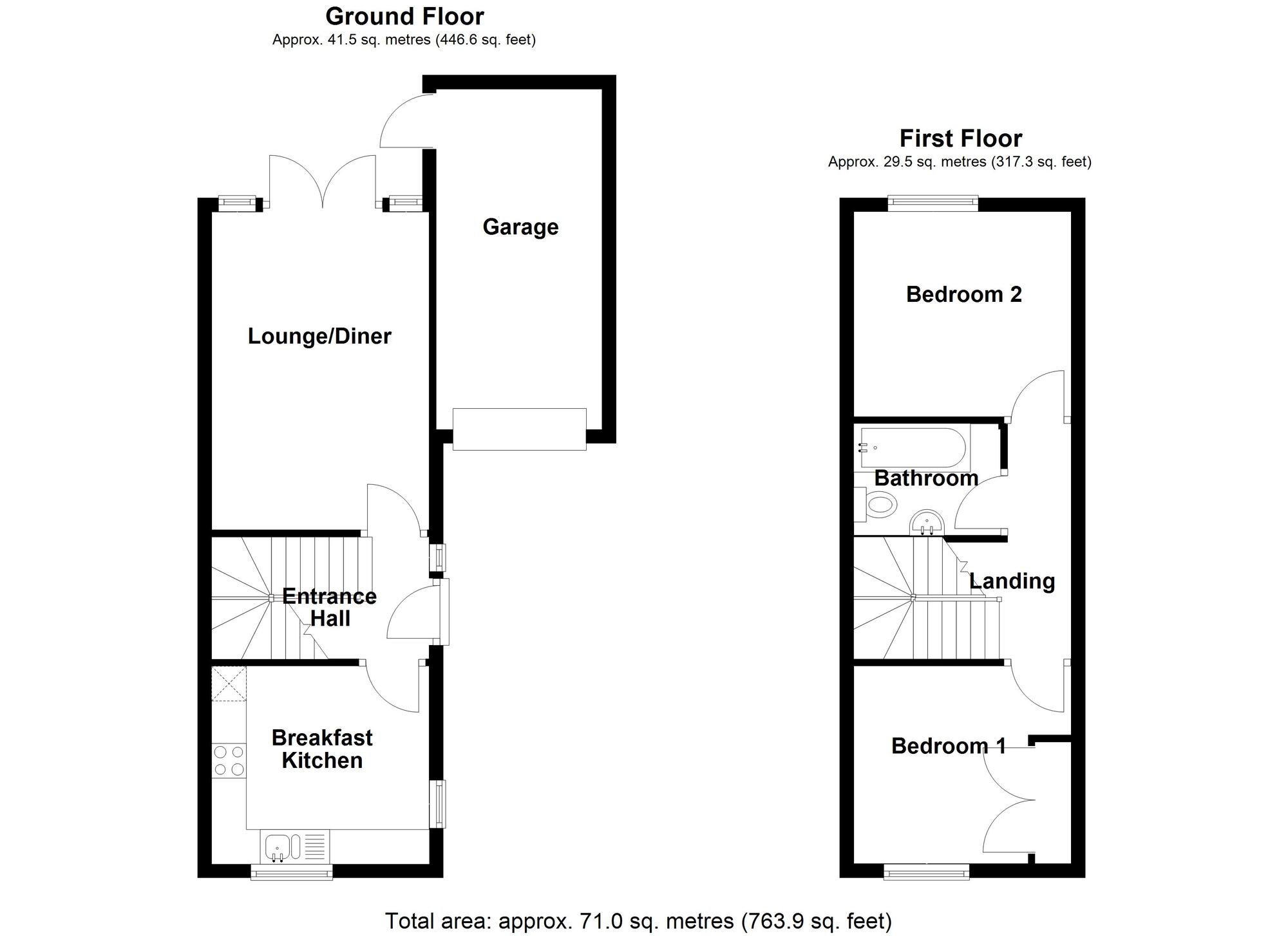 Floorplan of 2 bedroom Semi Detached House for sale, Blenheim Crescent, Leamington Spa, Warwickshire, CV31