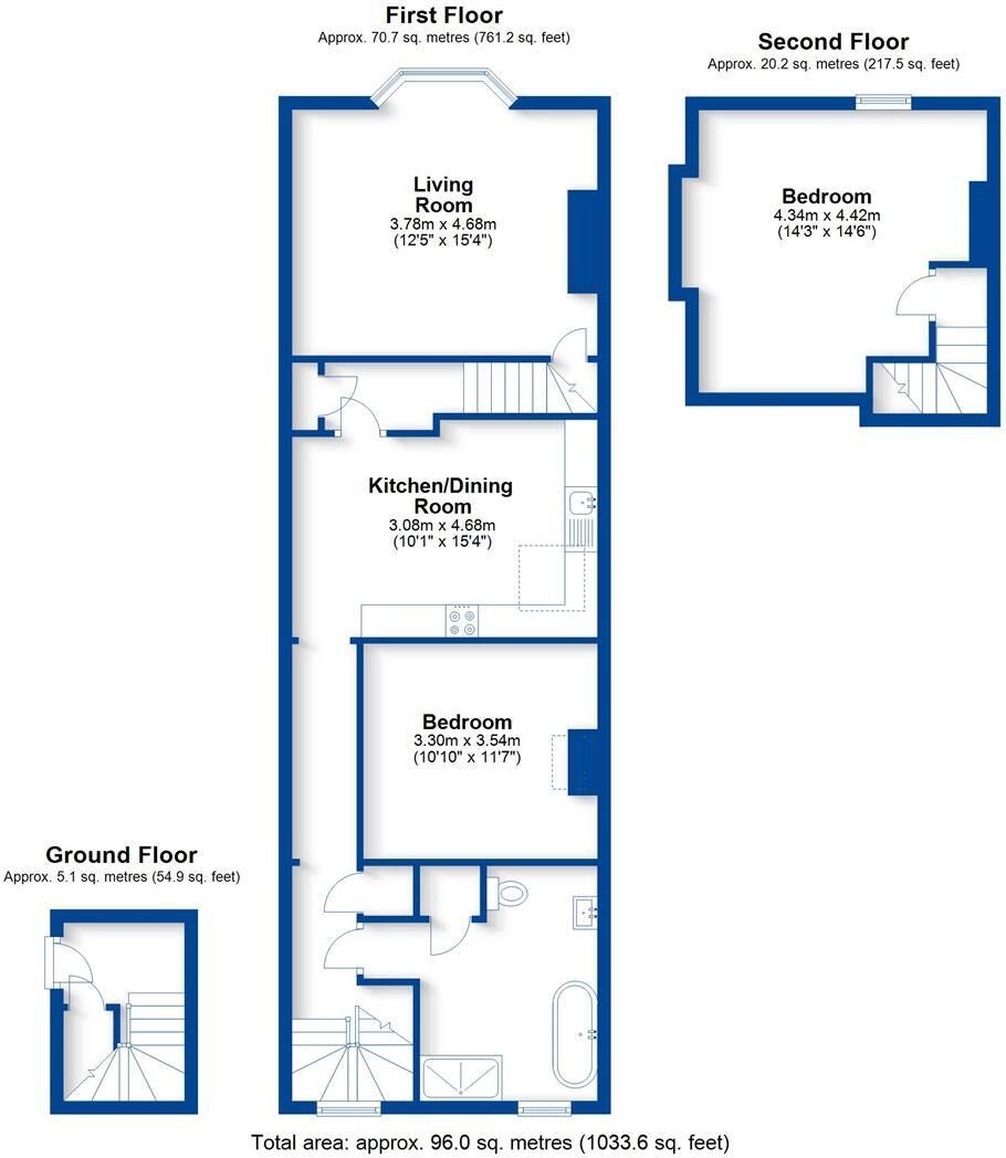 Floorplan of 2 bedroom  Flat for sale, The Square, Kenilworth, Warwickshire, CV8