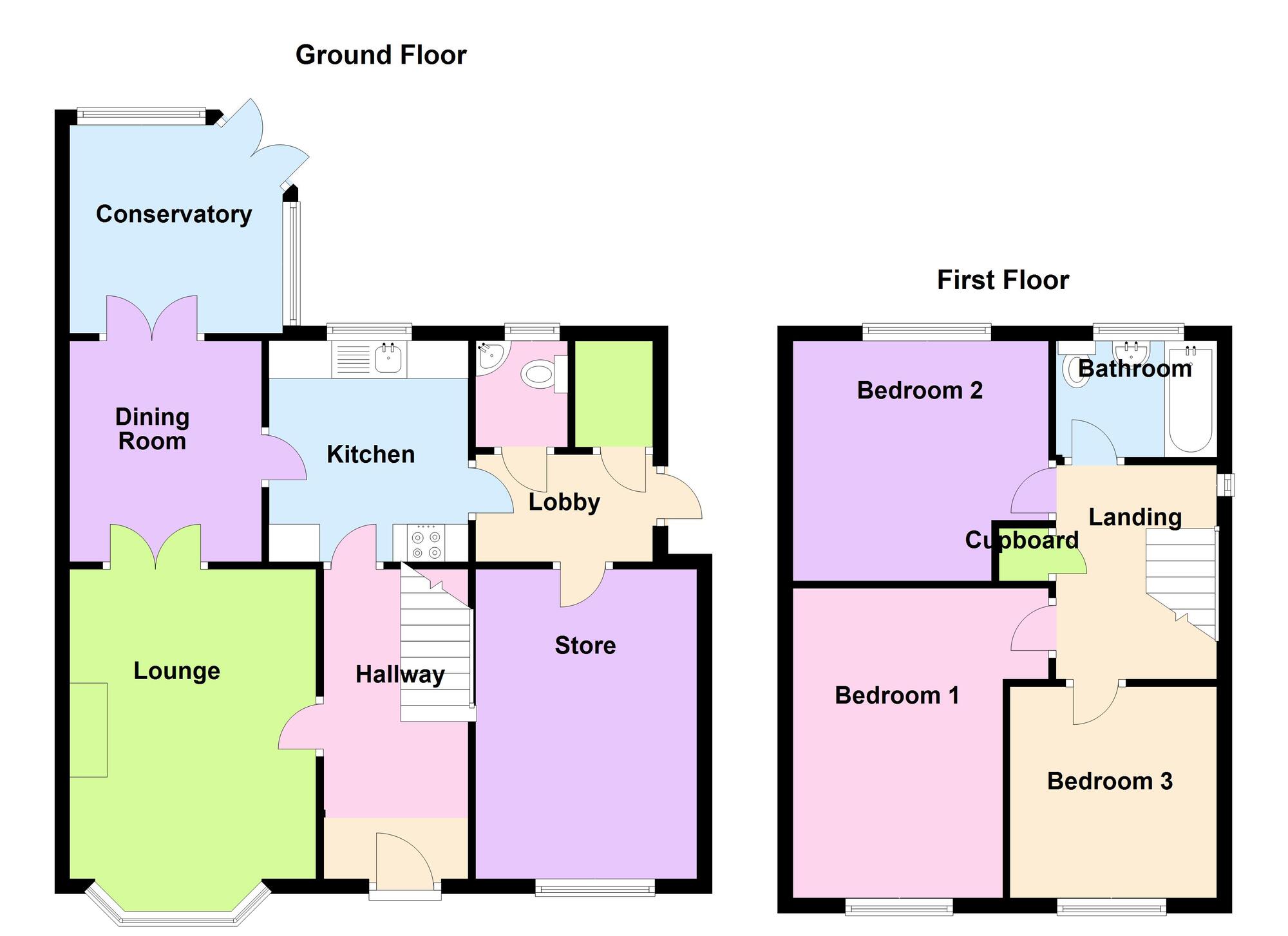 Floorplan of 3 bedroom Semi Detached House for sale, Mayfield Close, Warwickshire, CV12