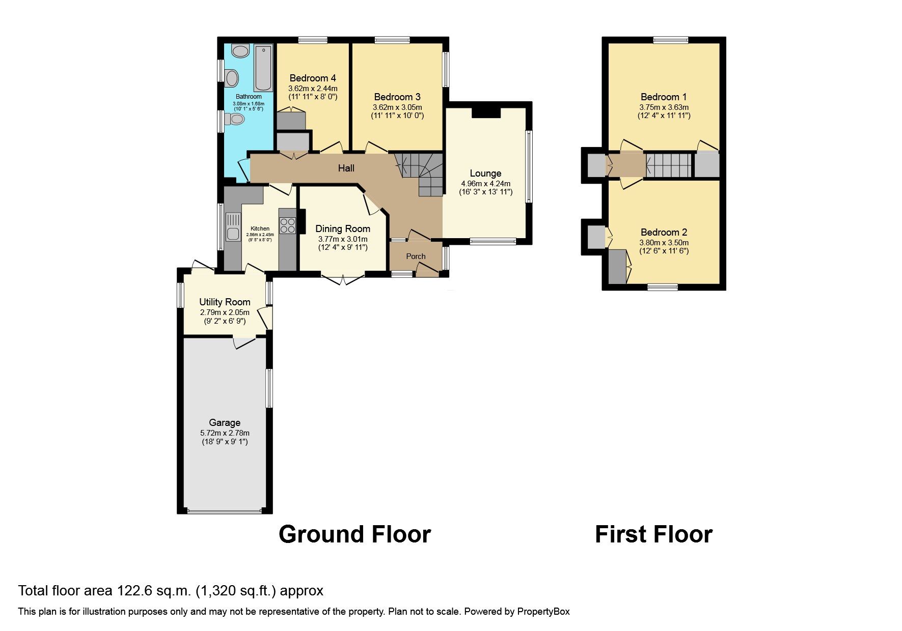 Floorplan of 4 bedroom Detached House for sale, Villiers Road, Kenilworth, Warwickshire, CV8