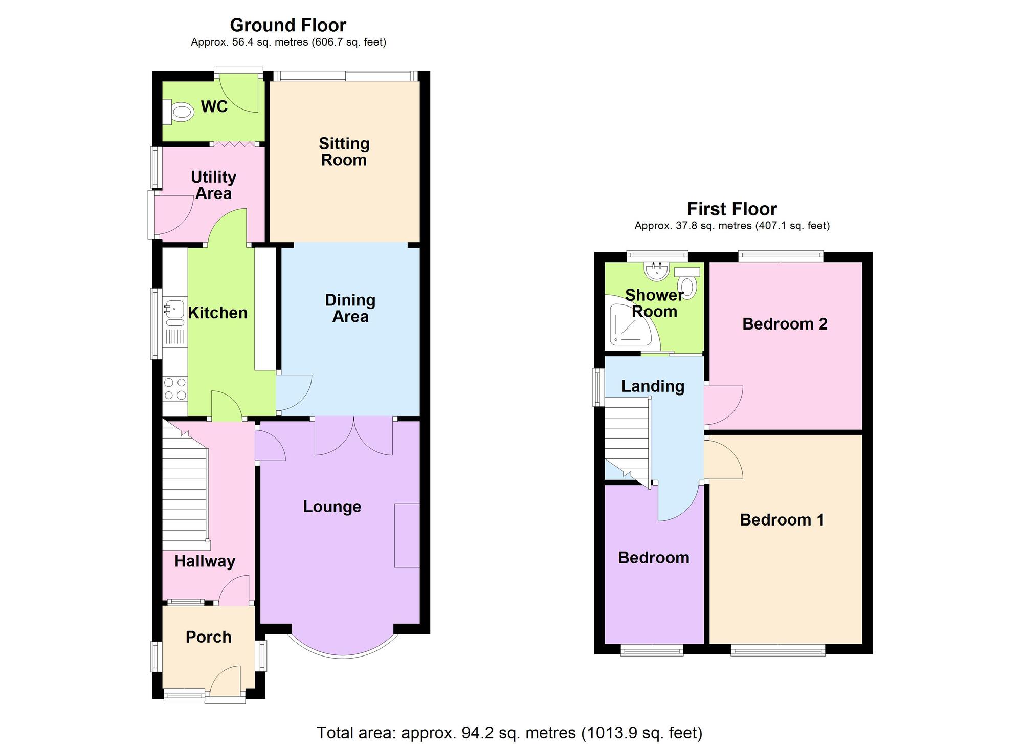 Floorplan of 3 bedroom Semi Detached House for sale, Dalton Road, Bedworth, Warwickshire, CV12