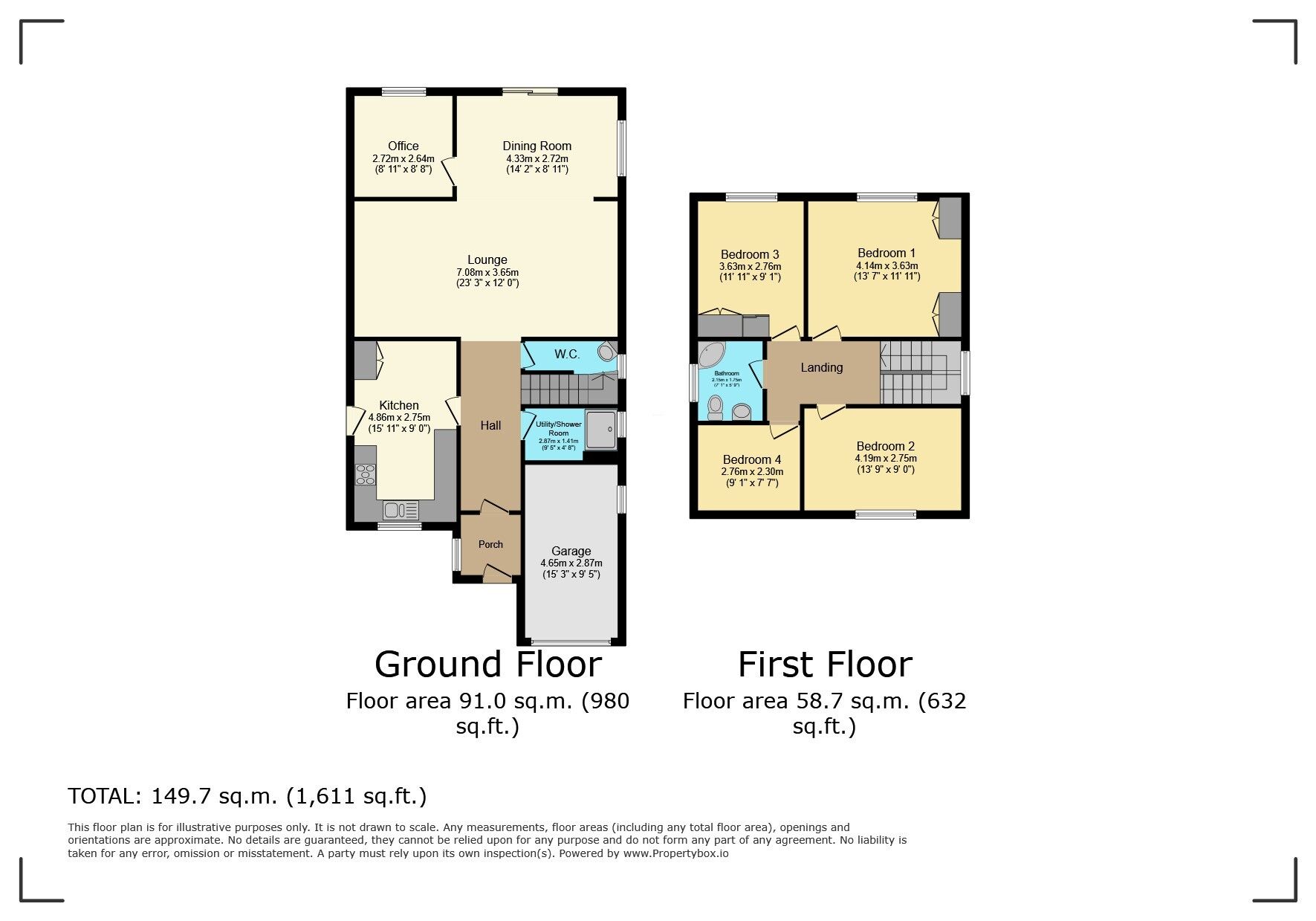 Floorplan of 4 bedroom Detached House for sale, Mill Lane, Bulkington, Warwickshire, CV12
