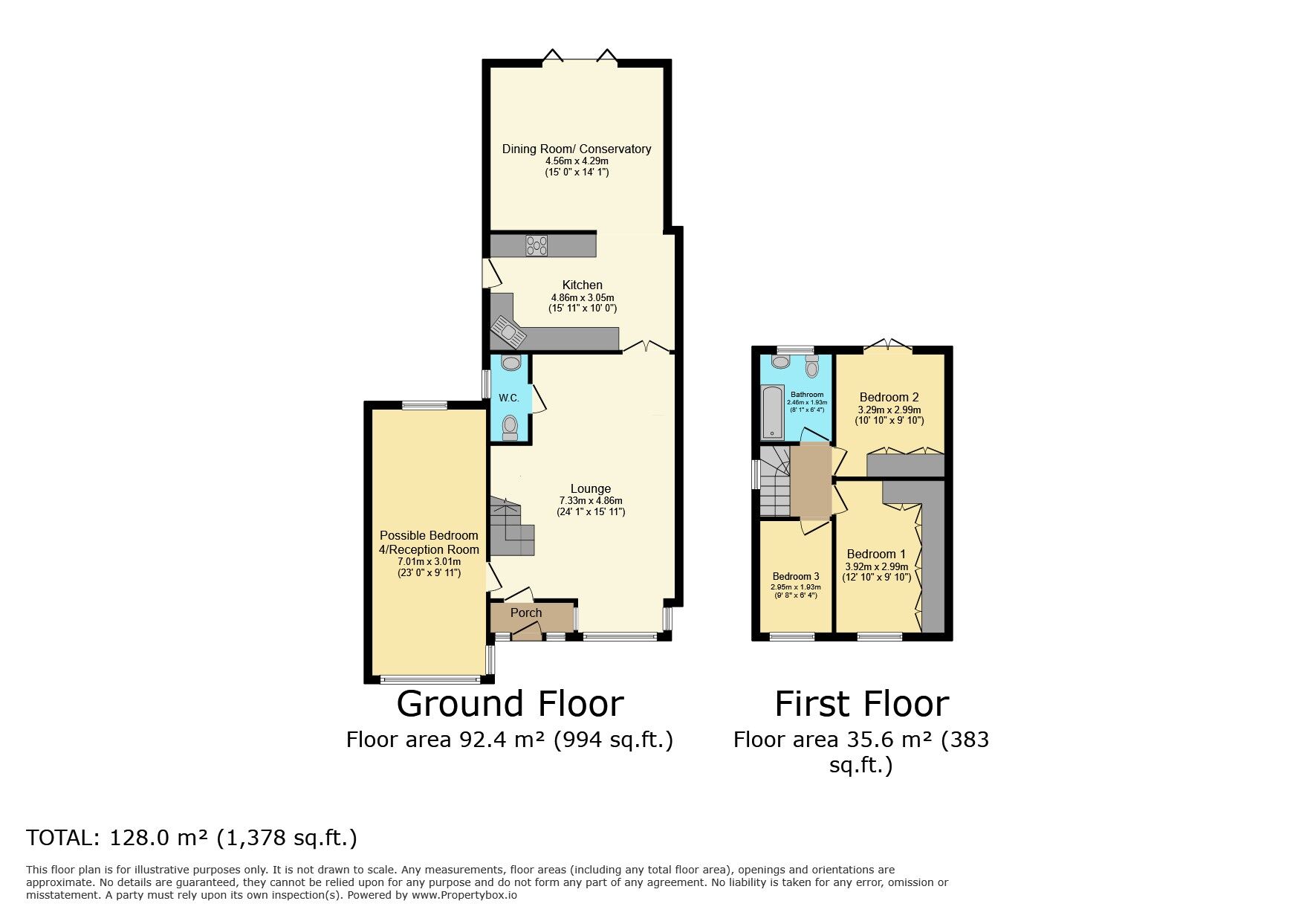 Floorplan of 3 bedroom Semi Detached House for sale, Gallagher Road, Bedworth, Warwickshire, CV12