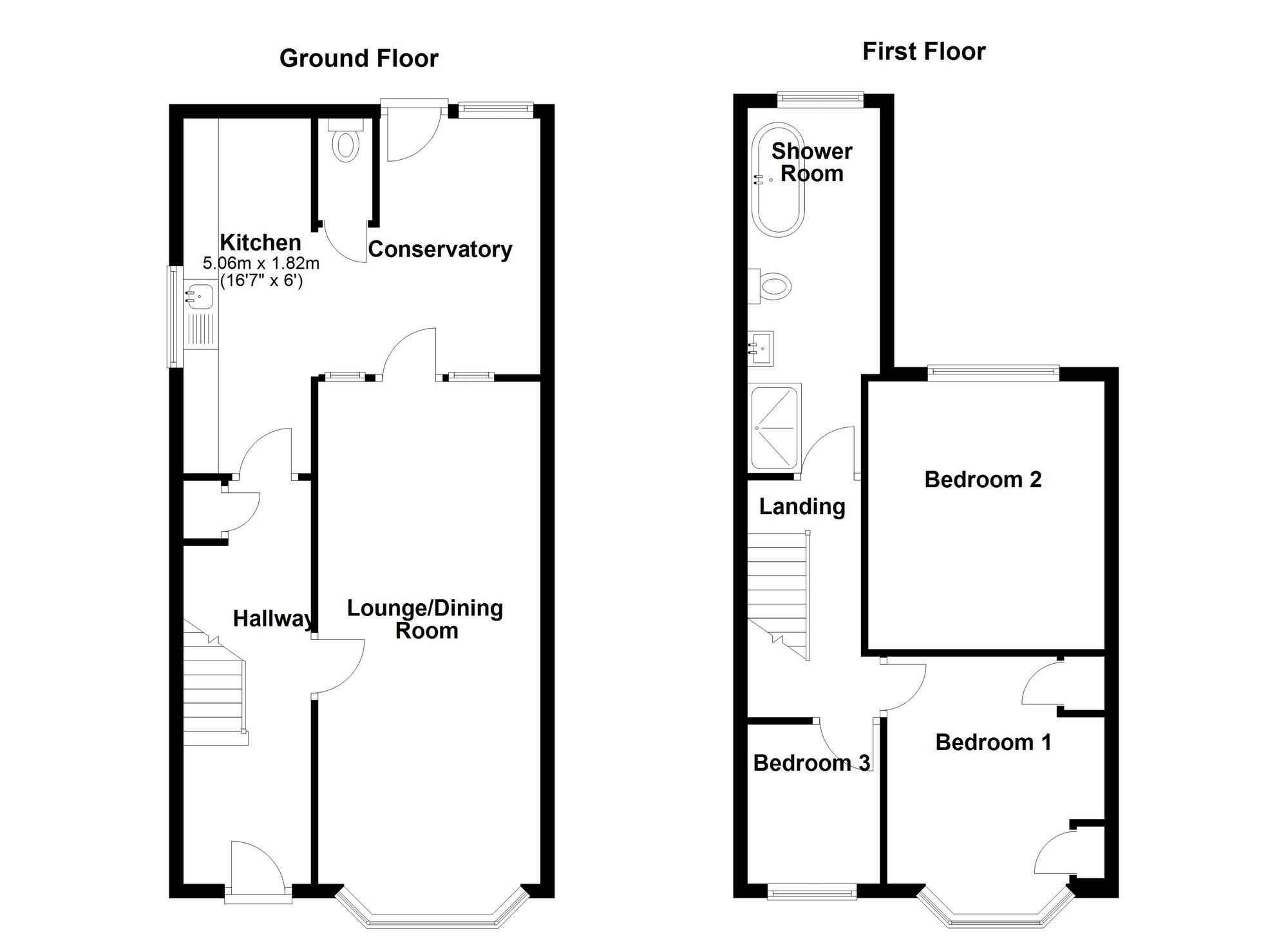 Floorplan of 3 bedroom Semi Detached House for sale, Smorrall Lane, Bedworth, Warwickshire, CV12