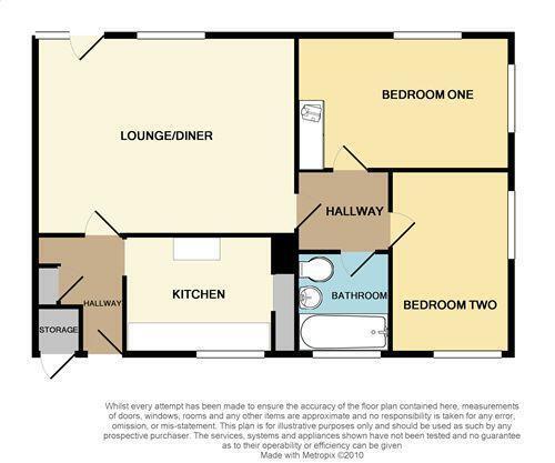Floorplan of 2 bedroom Flat for sale, Crown Way, Leamington Spa, Warwickshire, CV32