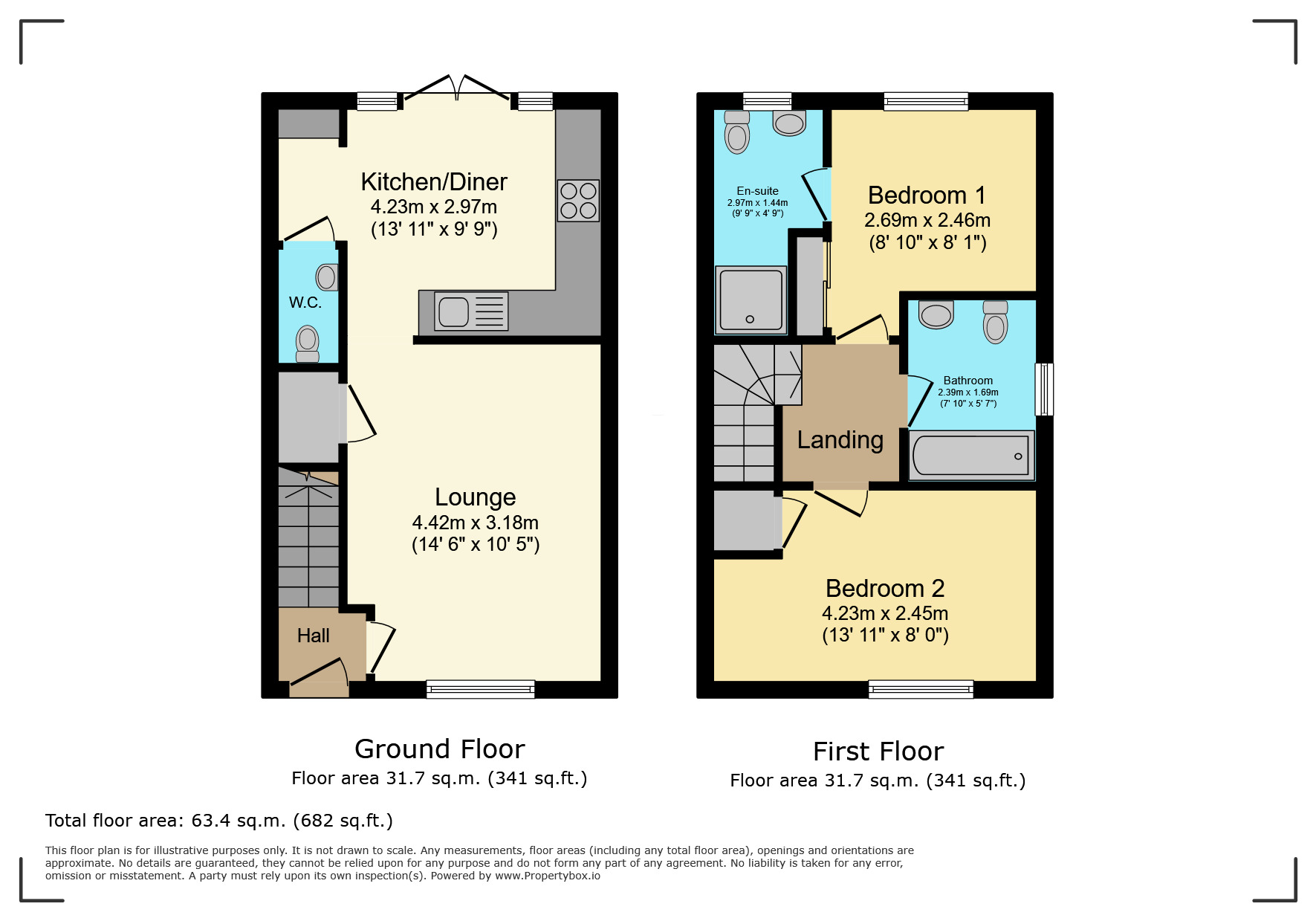 Floorplan of 2 bedroom Semi Detached House for sale, Martin Drive, Kenilworth, Warwickshire, CV8