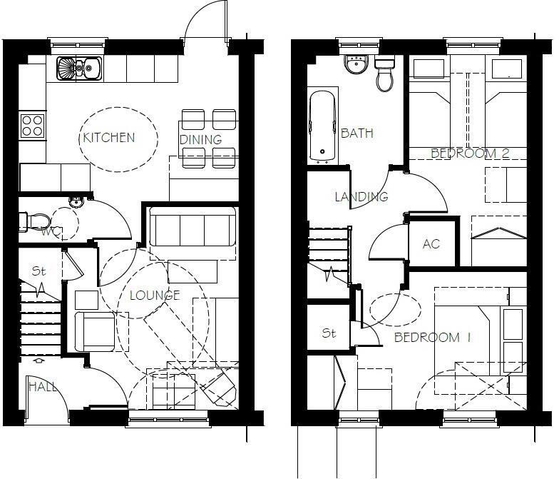 Floorplan of 2 bedroom Mid Terrace House for sale, Kilbury Close, Nuneaton, Warwickshire, CV11