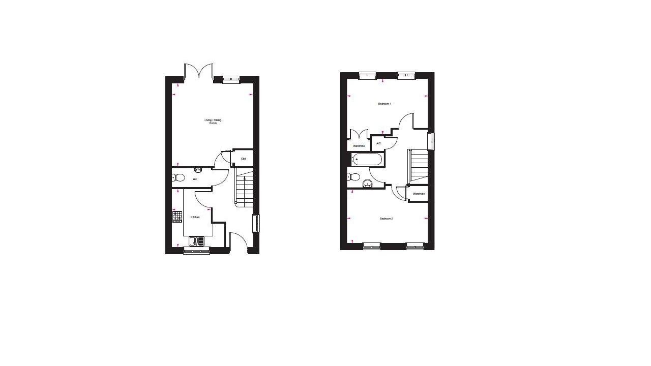 Floorplan of 2 bedroom Semi Detached House for sale, Swansnest Grove, Nuneaton, Warwickshire, CV10