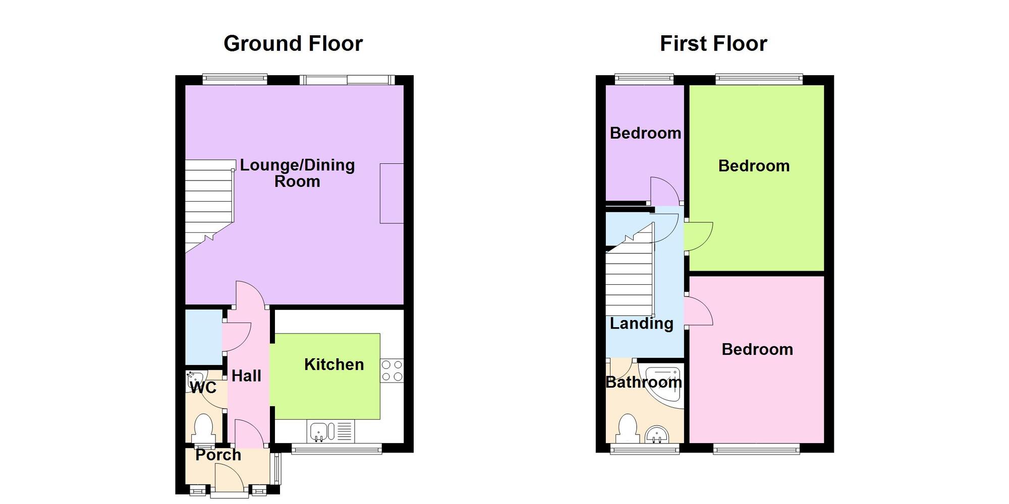 Floorplan of 3 bedroom Mid Terrace House for sale, Joseph Luckman Road, Bedworth, Warwickshire, CV12