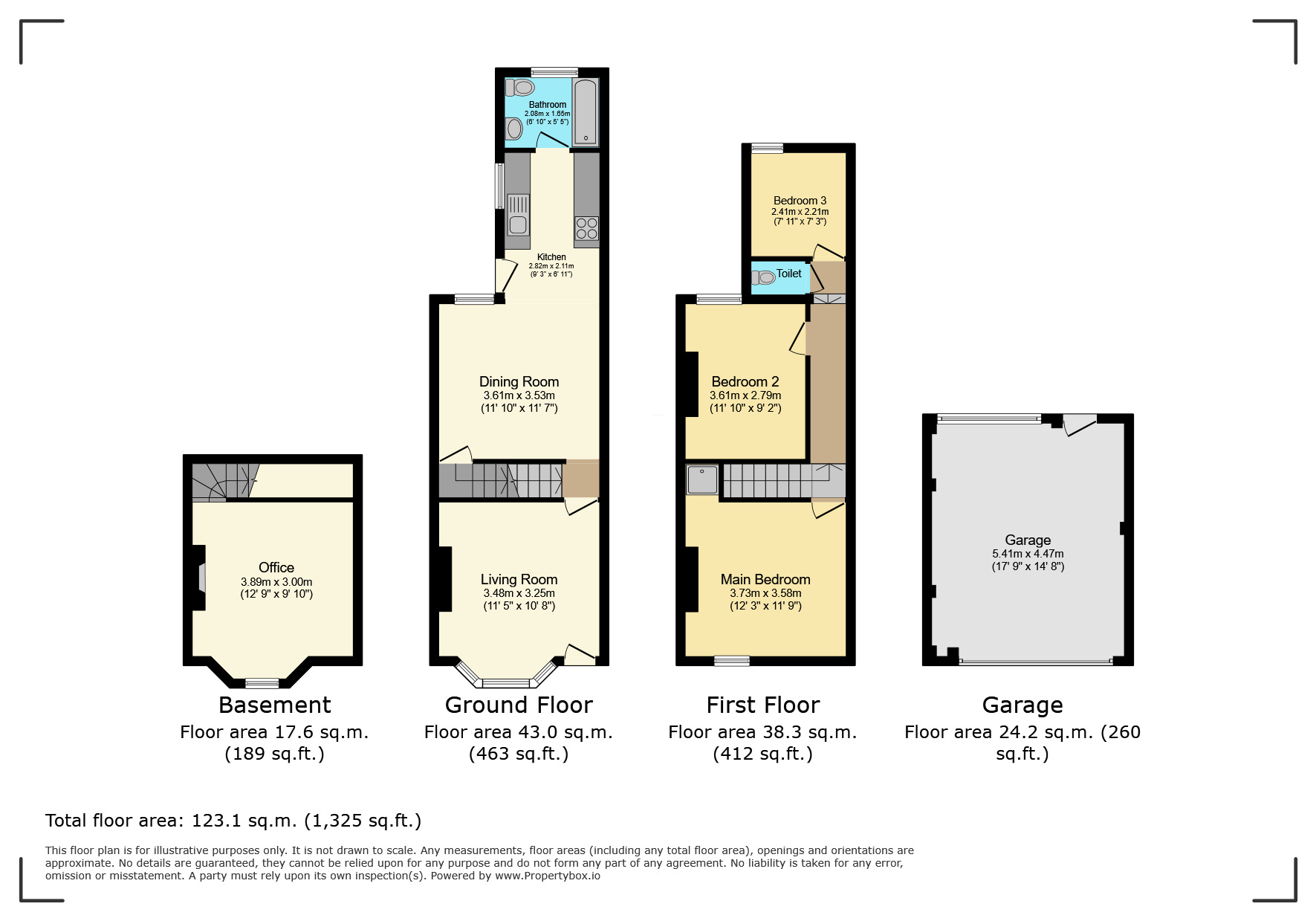 Floorplan of 3 bedroom End Terrace House for sale, Park Road, Bedworth, Warwickshire, CV12