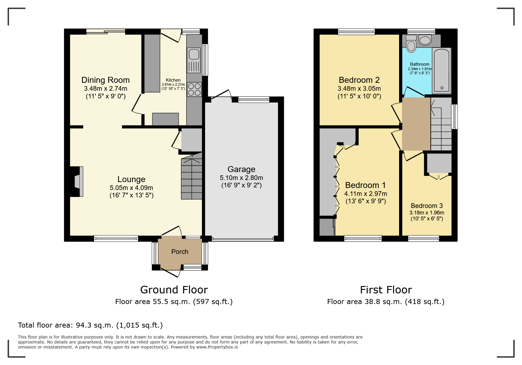 Floorplan of 3 bedroom Semi Detached House for sale, Field Close, Kenilworth, Warwickshire, CV8