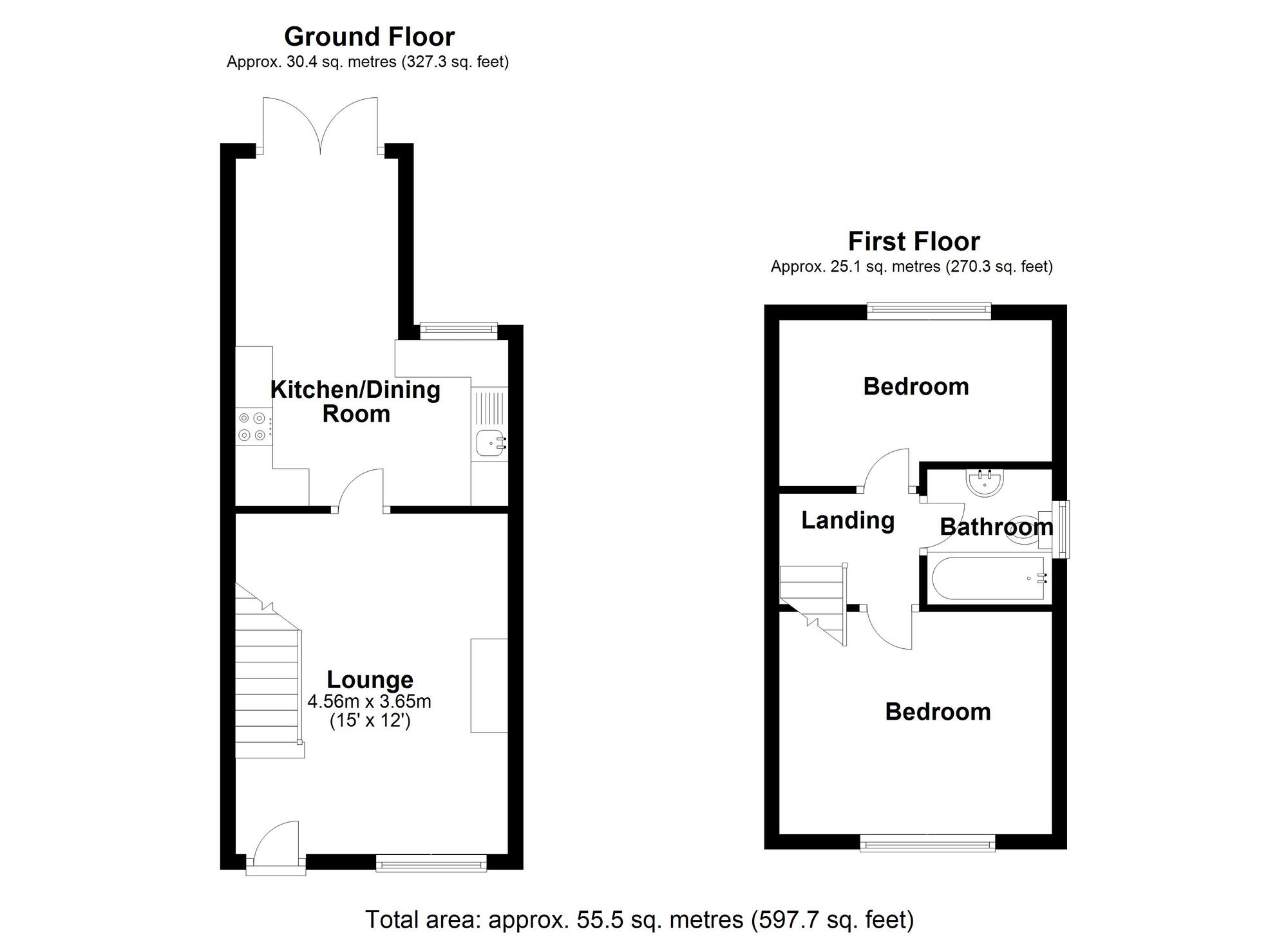Floorplan of 2 bedroom Semi Detached House for sale, Aintree Close, Warwickshire, CV12