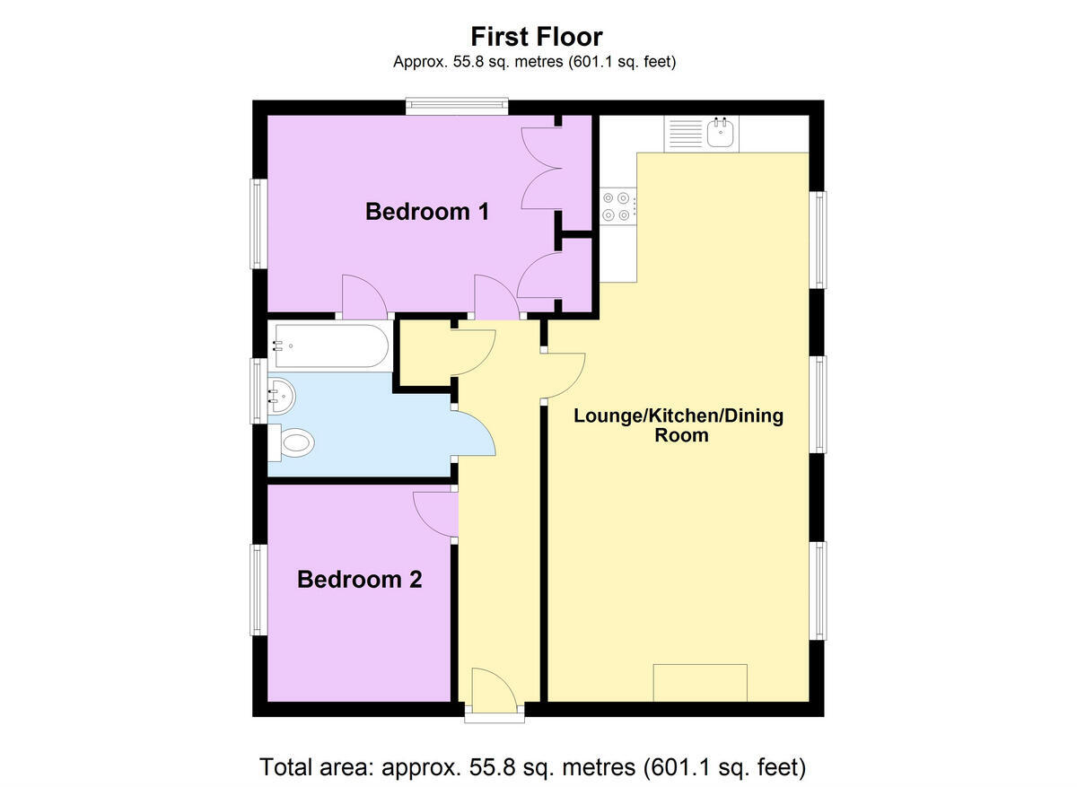 Floorplan of 2 bedroom  Flat for sale, Laneham Place, Kenilworth, Warwickshire, CV8