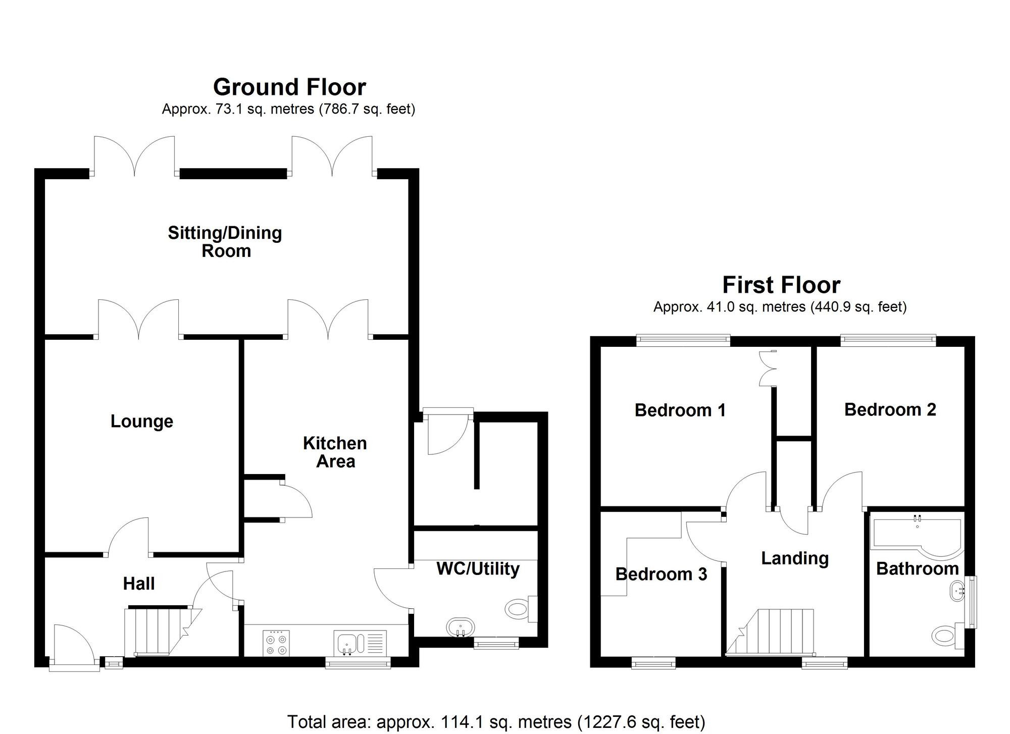 Floorplan of 3 bedroom Semi Detached House for sale, Chestnut Road, Bedworth, Warwickshire, CV12