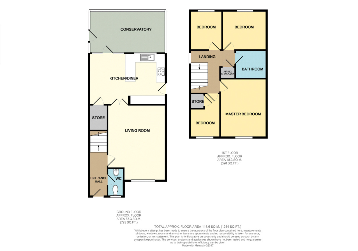 Floorplan of 4 bedroom Detached House for sale, Riley Close, Kenilworth, Warwickshire, CV8
