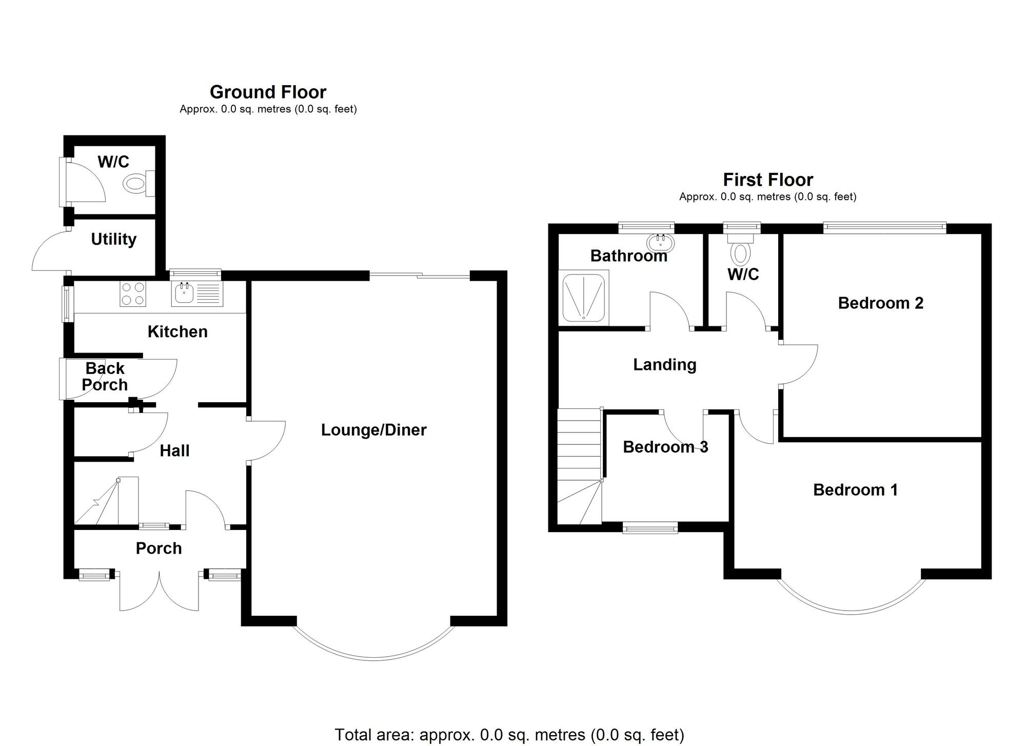 Floorplan of 3 bedroom Semi Detached House for sale, Newtown Road, Bedworth, Warwickshire, CV12