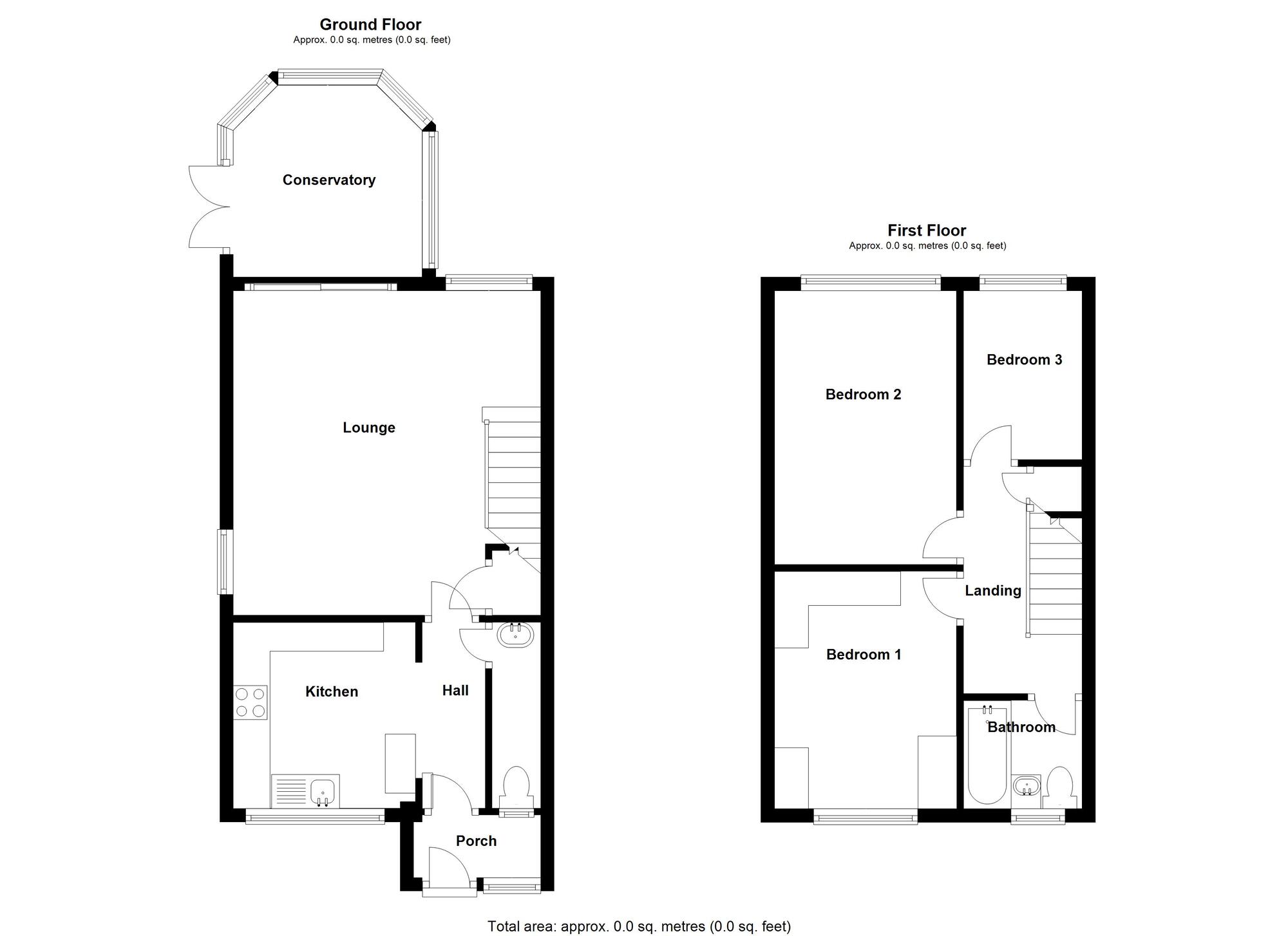 Floorplan of 3 bedroom End Terrace House for sale, John Knight Road, Bedworth, Warwickshire, CV12