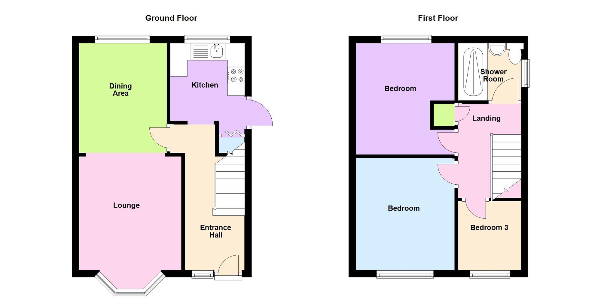 Floorplan of 3 bedroom End Terrace House for sale, Windmill Road, Exhall, Warwickshire, CV7
