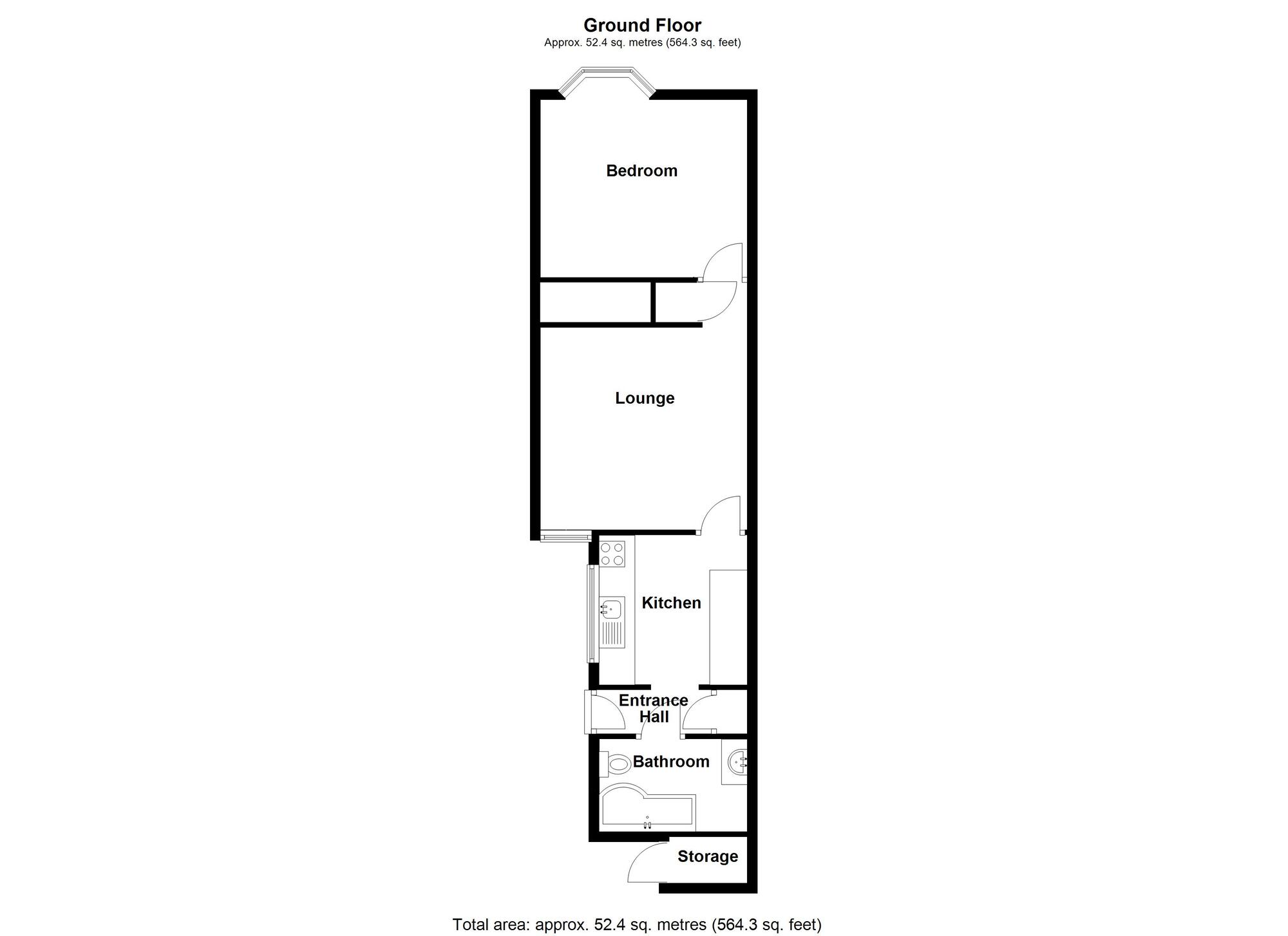 Floorplan of 1 bedroom Semi Detached Flat for sale, William Street, Nuneaton, Warwickshire, CV11