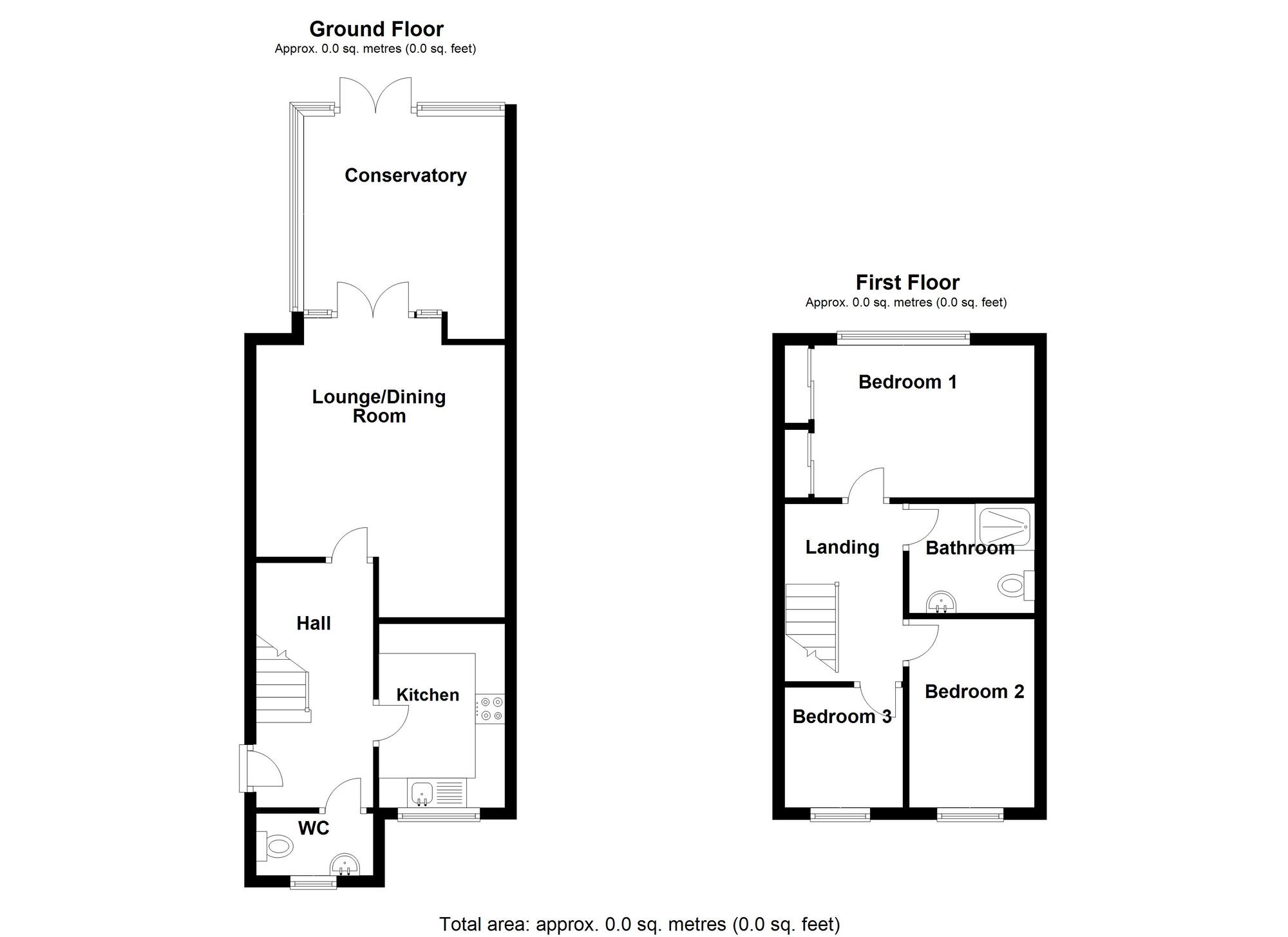 Floorplan of 3 bedroom Semi Detached House for sale, Orchard Street, Bedworth, Warwickshire, CV12