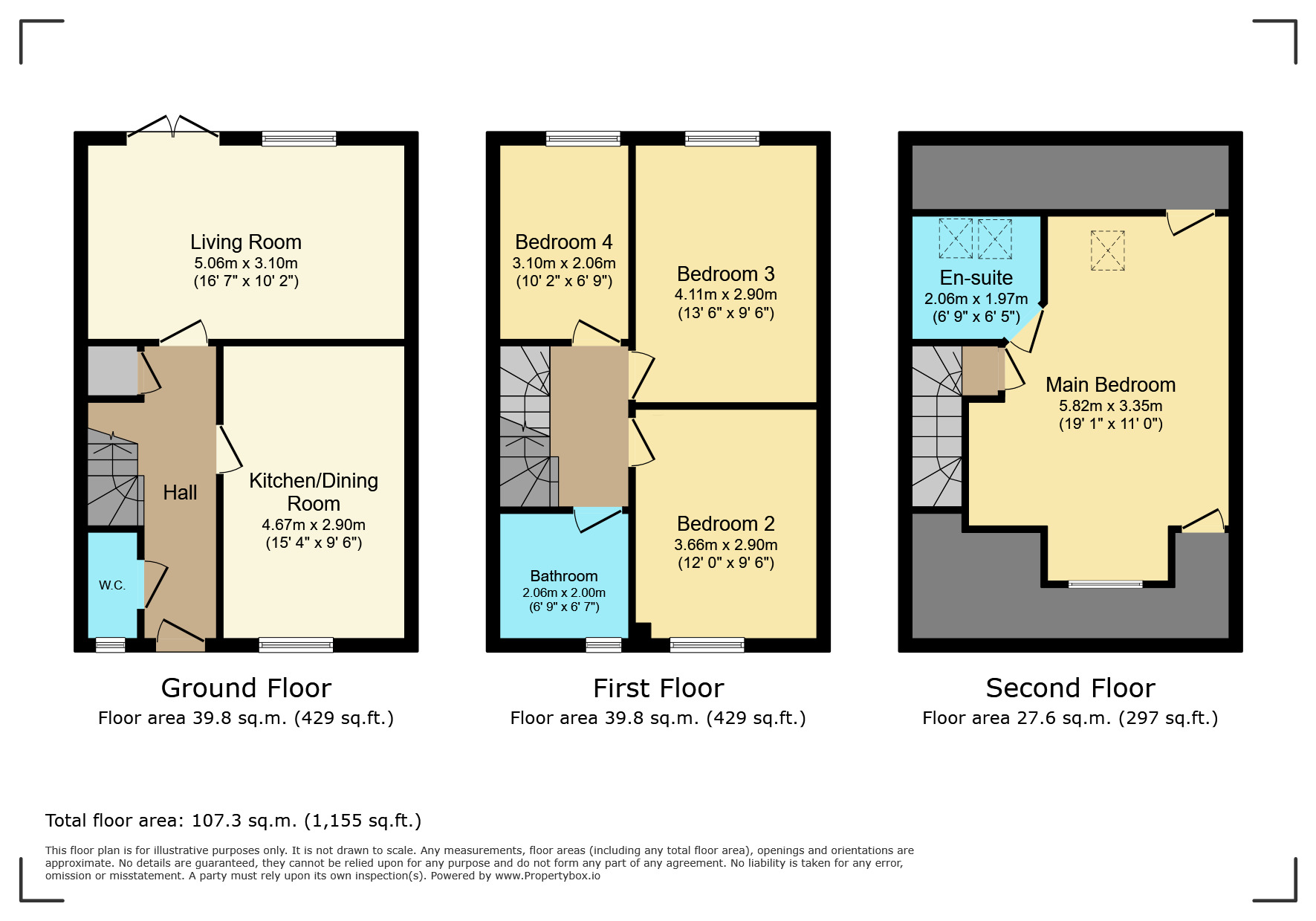 Floorplan of 4 bedroom Semi Detached House for sale, Antrobus Gardens, Bishops Tachbrook, Warwickshire, CV33