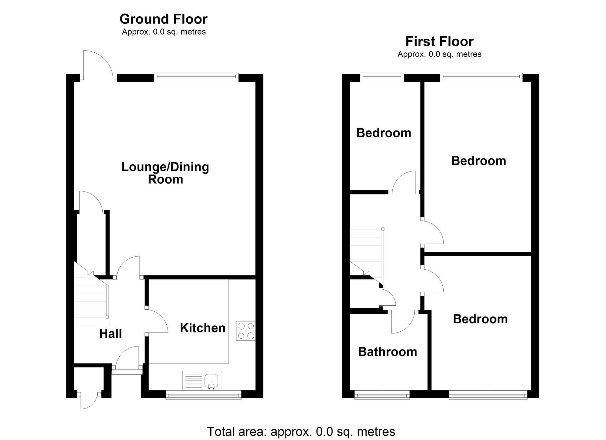 Floorplan of 3 bedroom Mid Terrace House for sale, Kings Gardens, Bedworth, Warwickshire, CV12