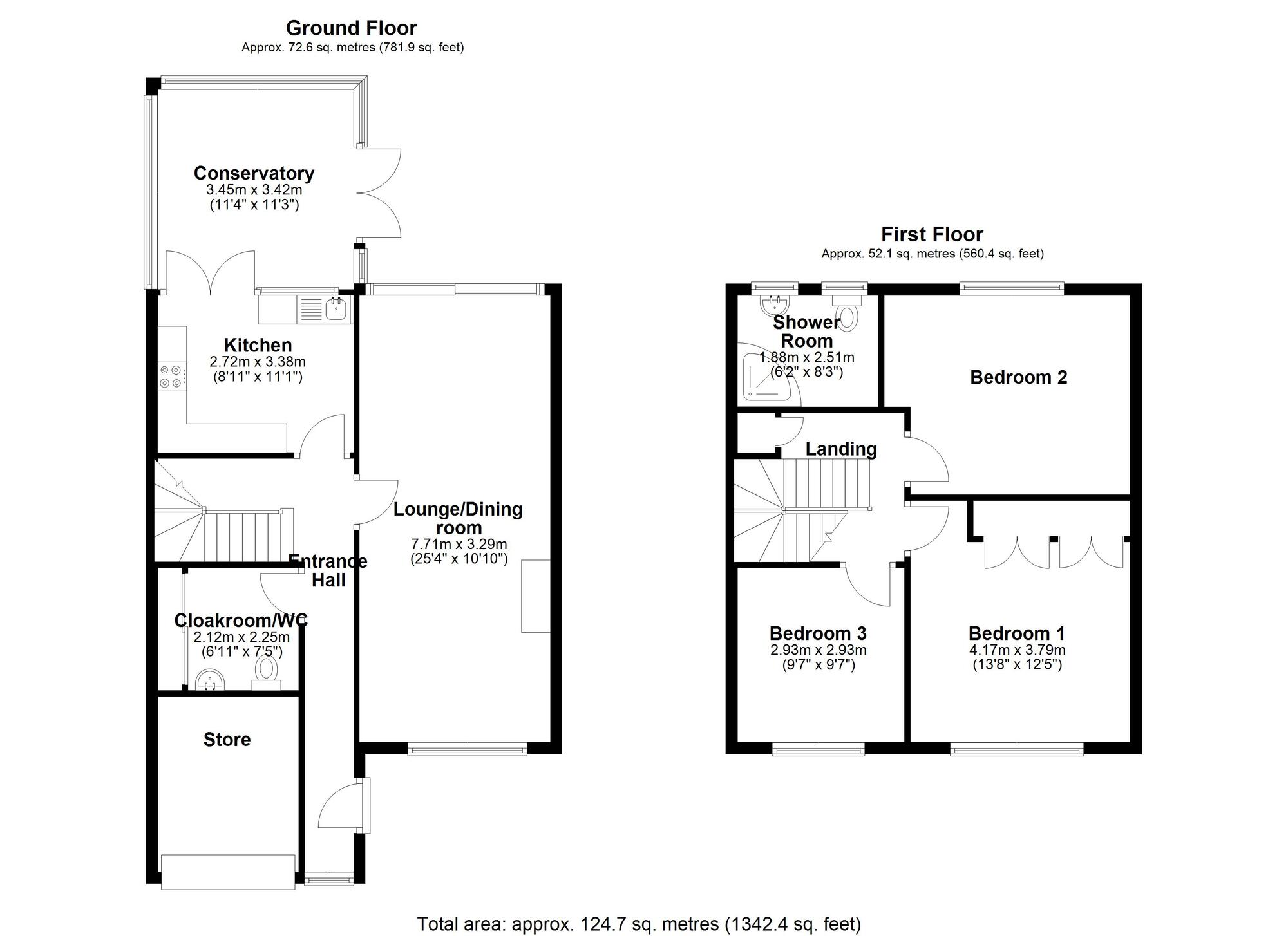Floorplan of 3 bedroom Semi Detached House for sale, Hurst Road, Bedworth, Warwickshire, CV12