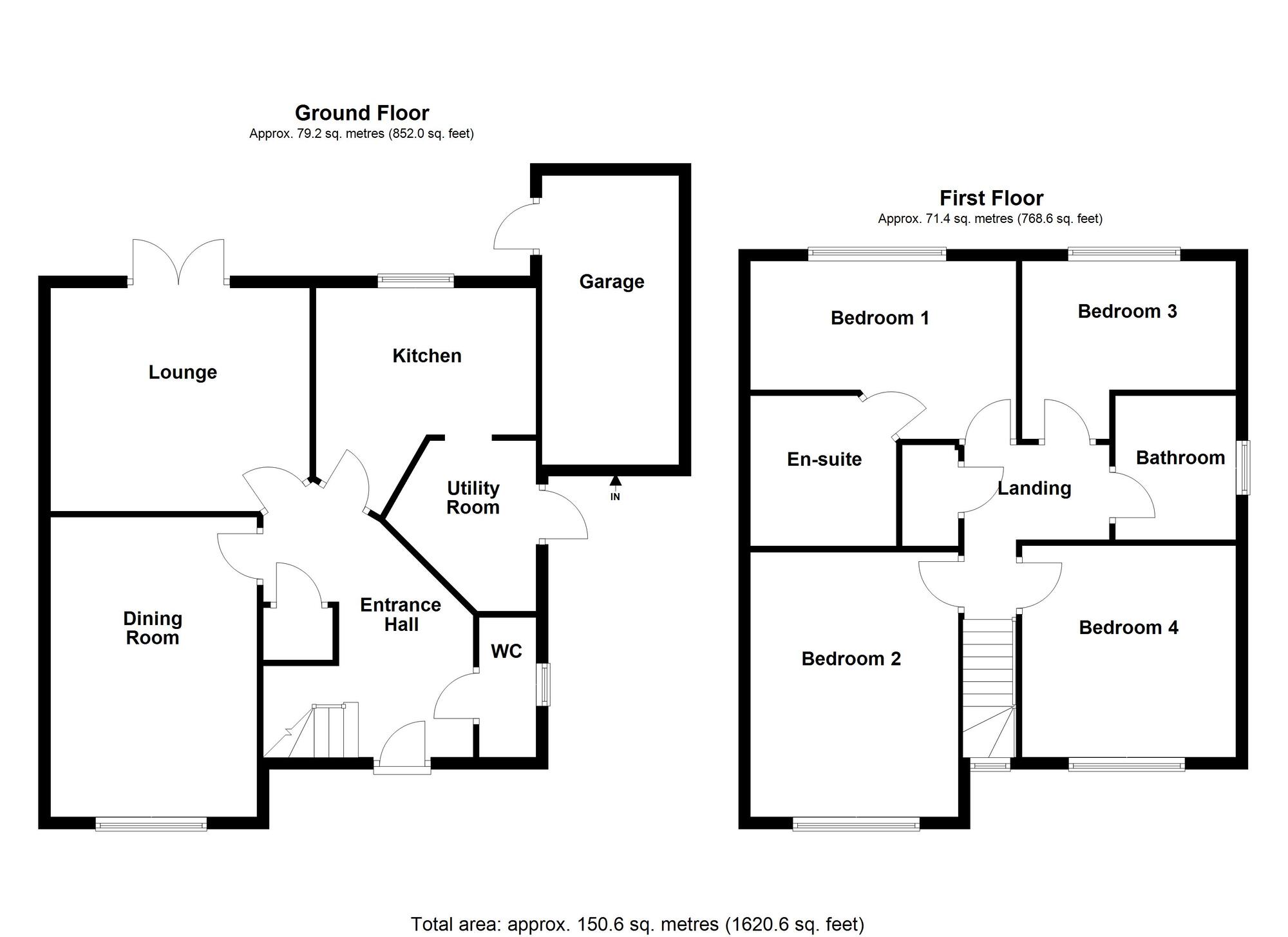 Floorplan of 4 bedroom Link Detached House for sale, Clover Way, Bedworth, Warwickshire, CV12