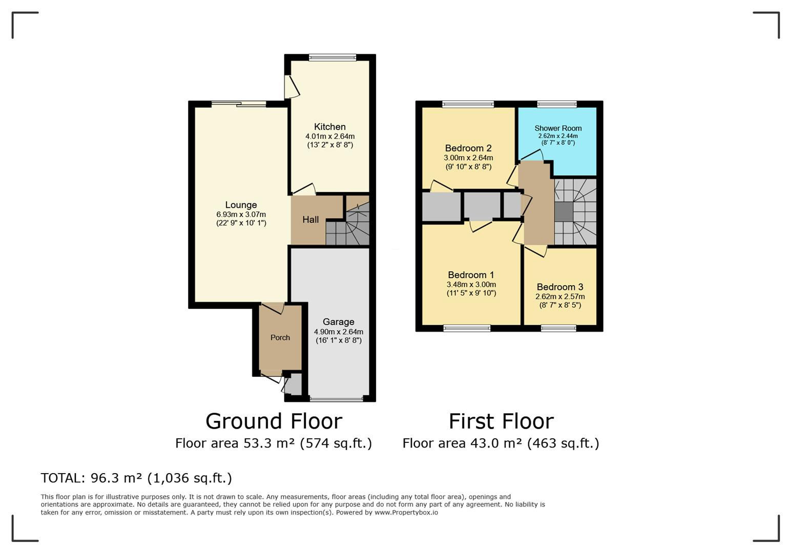 Floorplan of 3 bedroom End Terrace House for sale, Tregorrick Road, Exhall, Warwickshire, CV7