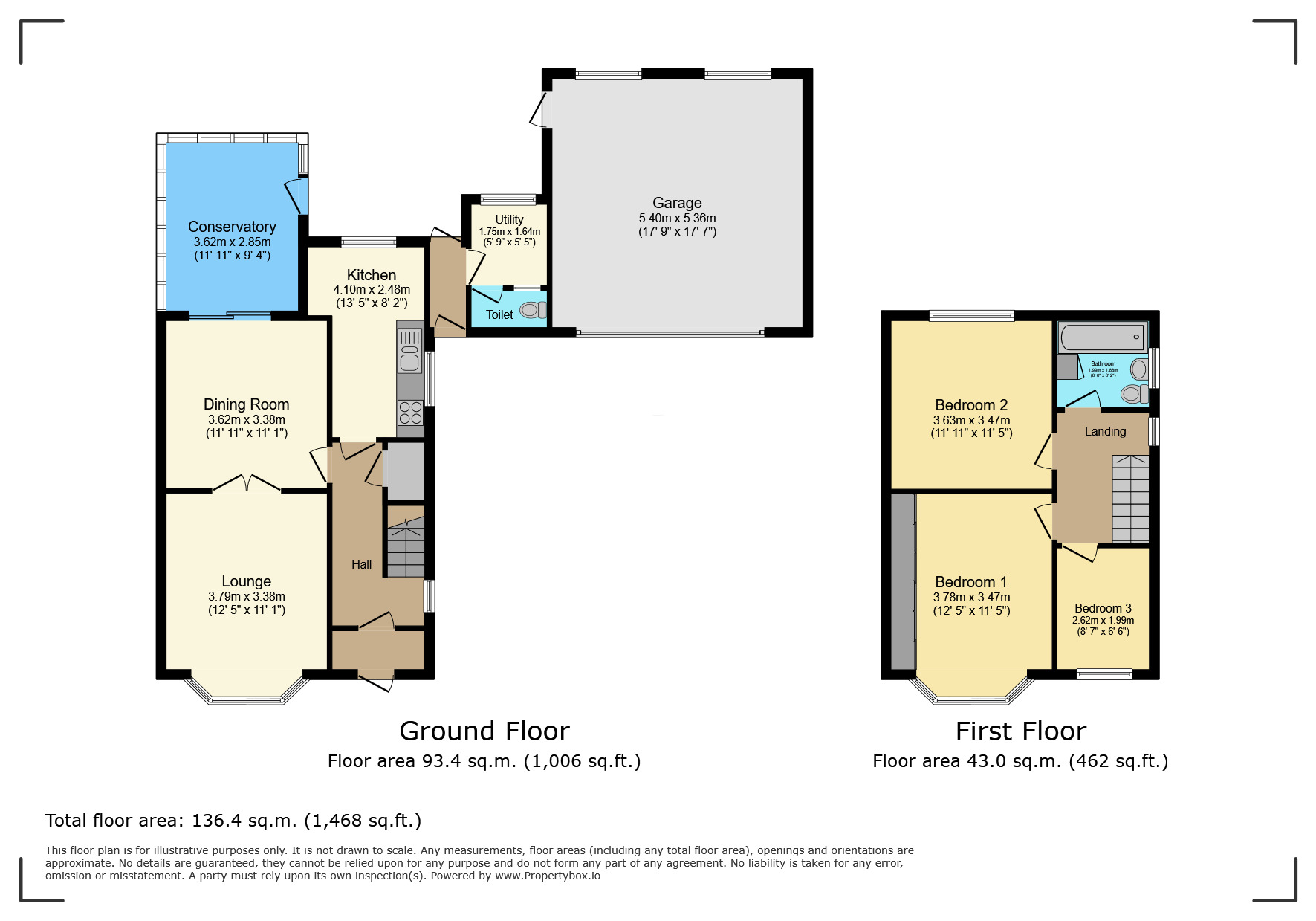 Floorplan of 3 bedroom Semi Detached House for sale, Hospital Lane, Bedworth, Warwickshire, CV12