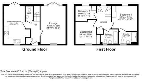 Floorplan of 3 bedroom End Terrace House for sale, Queen Elizabeth Road, Nuneaton, Warwickshire, CV10