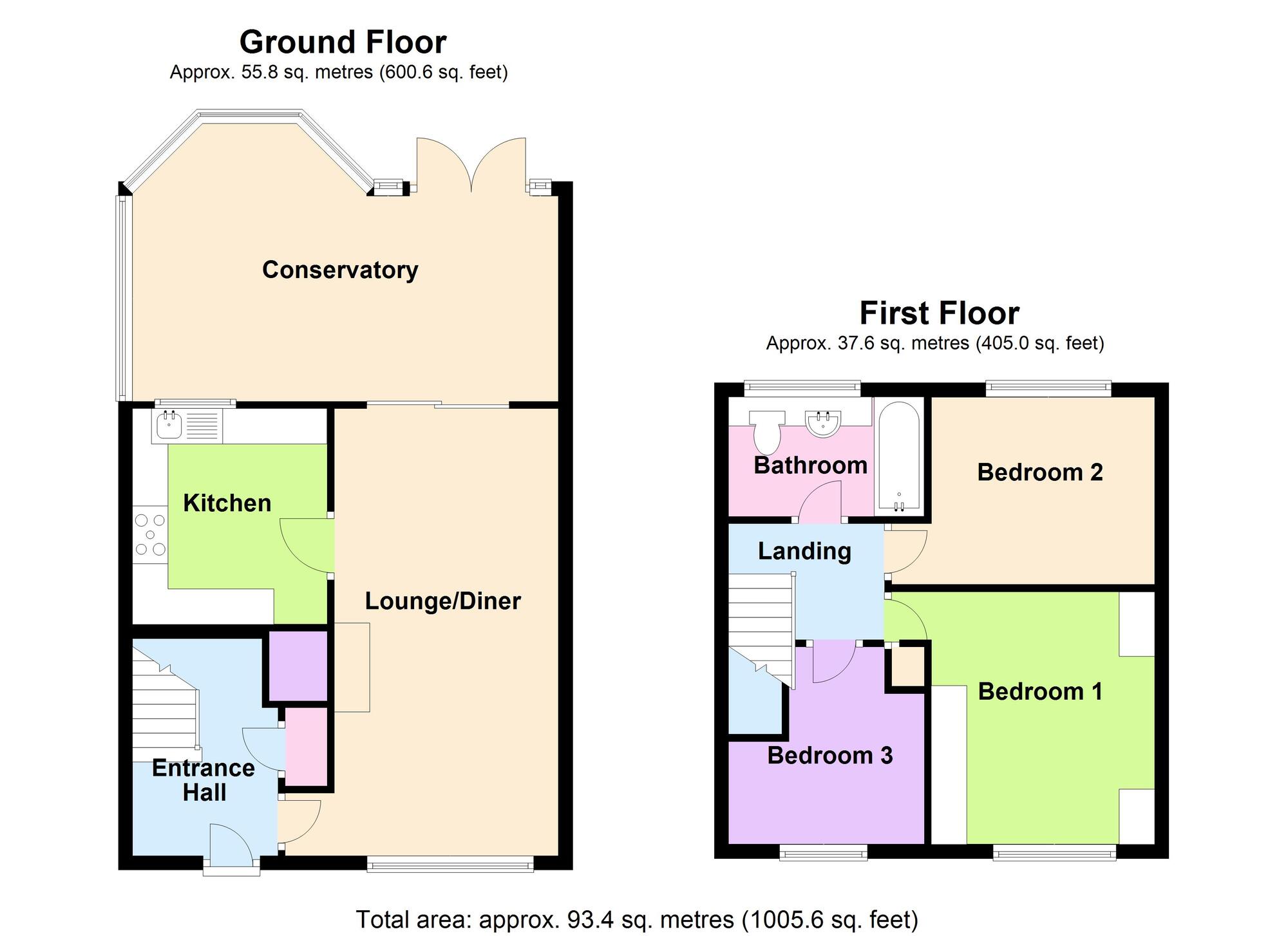 Floorplan of 3 bedroom Semi Detached House for sale, Dowty Avenue, Bedworth, Warwickshire, CV12