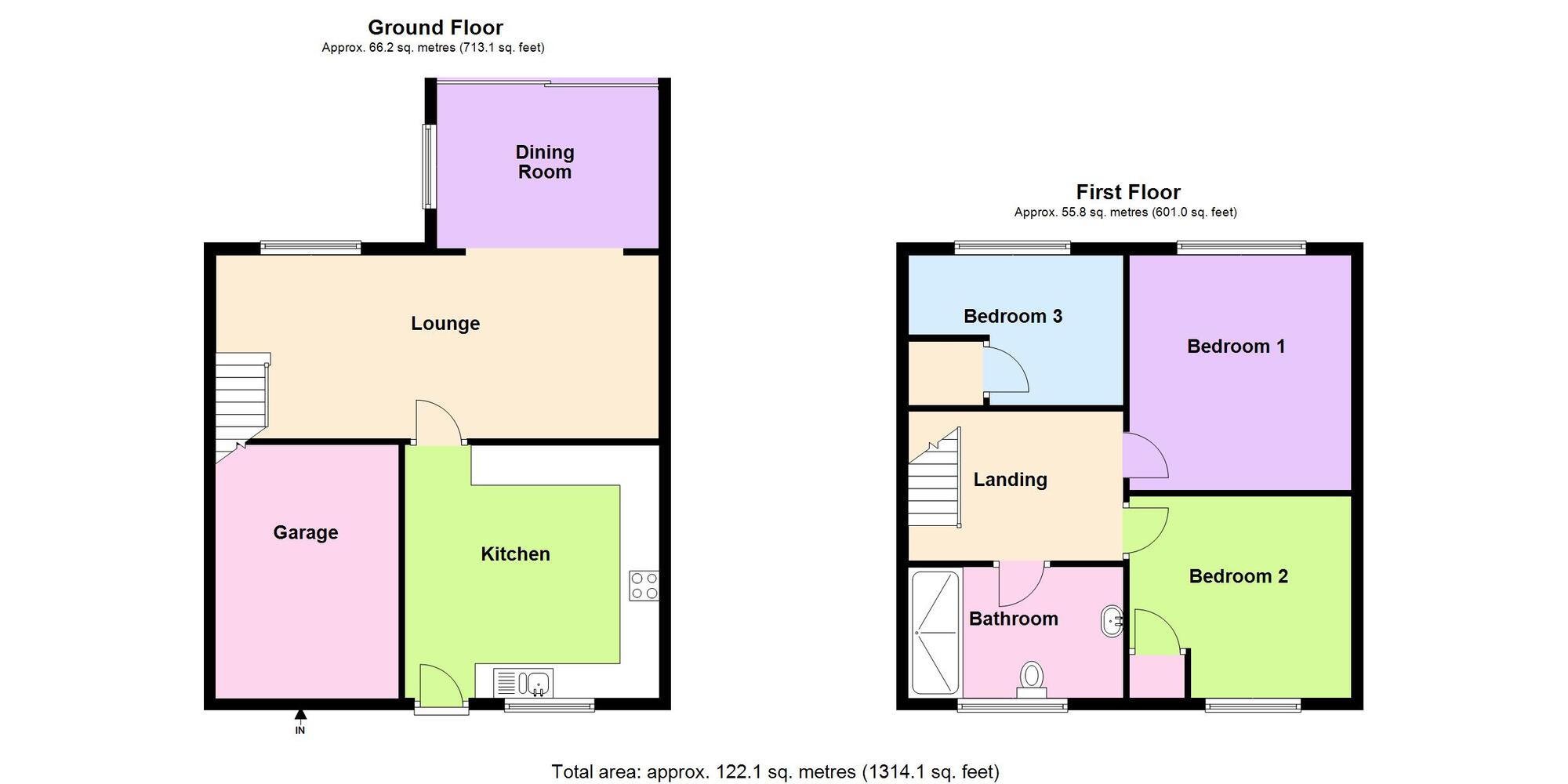 Floorplan of 3 bedroom Mid Terrace House for sale, Wood Street, Bedworth, Warwickshire, CV12