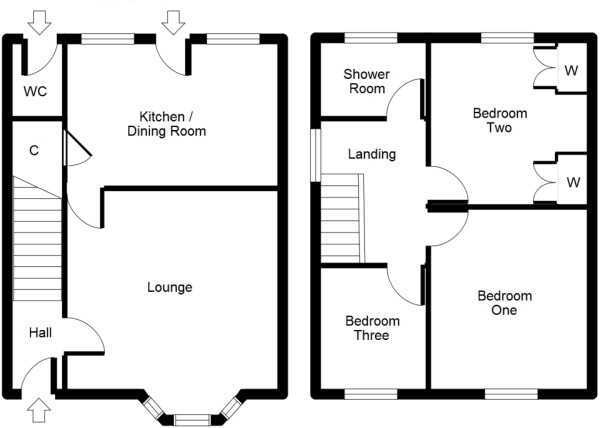 Floorplan of 3 bedroom Semi Detached House for sale, Goodyers End Lane, Bedworth, Warwickshire, CV12