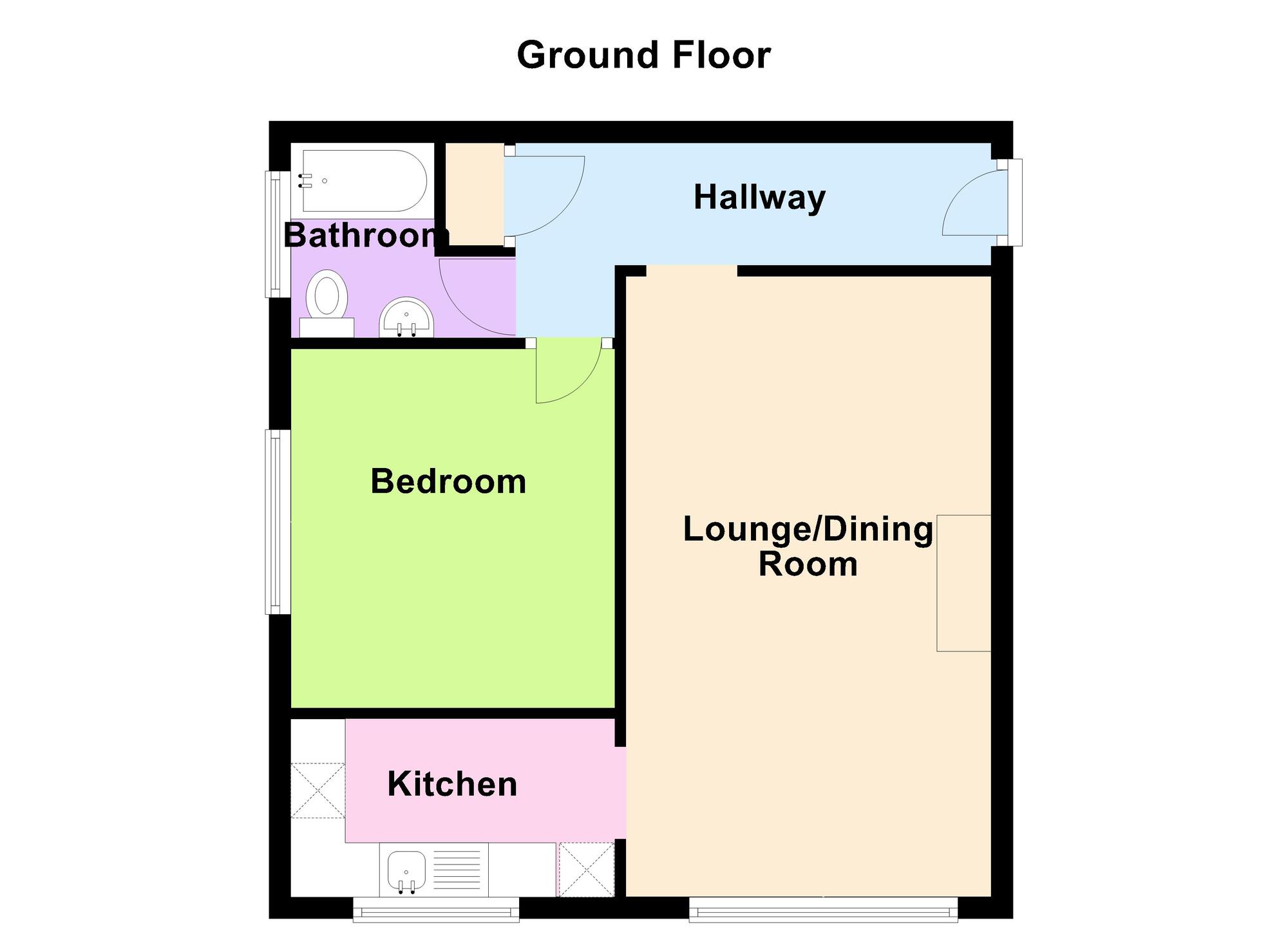 Floorplan of 1 bedroom  Flat for sale, Stafford Close, Bulkington, Warwickshire, CV12