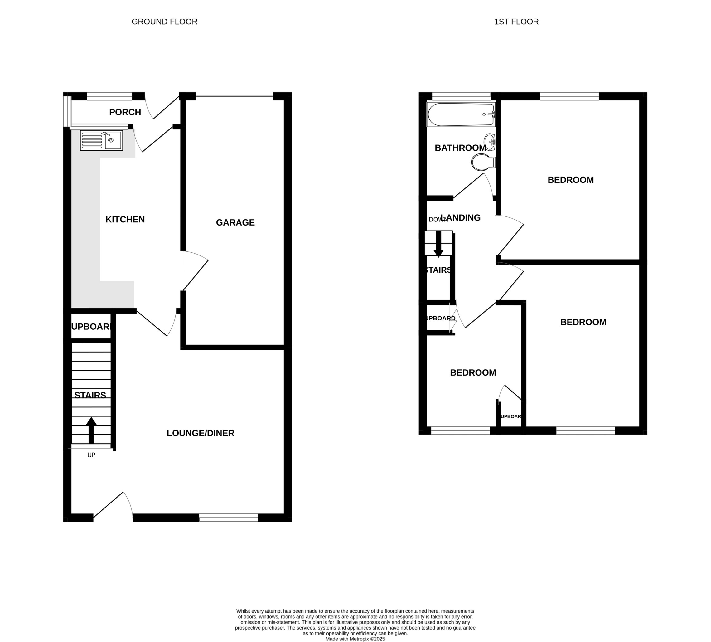 Floorplan of 3 bedroom Mid Terrace House for sale, Joseph Luckman Road, Bedworth, Warwickshire, CV12